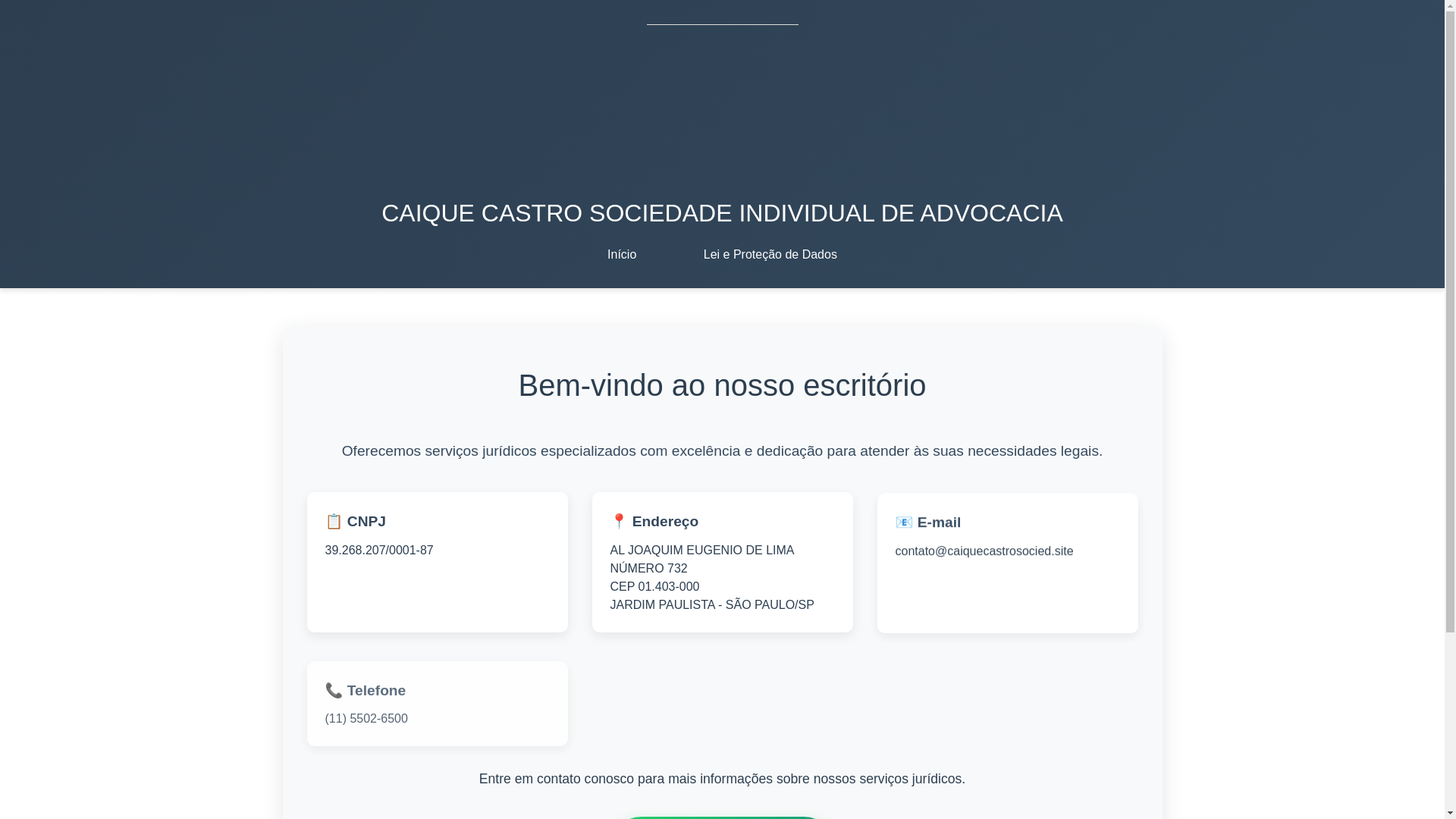 website screenshot of https://caiquecastrosocied.site/