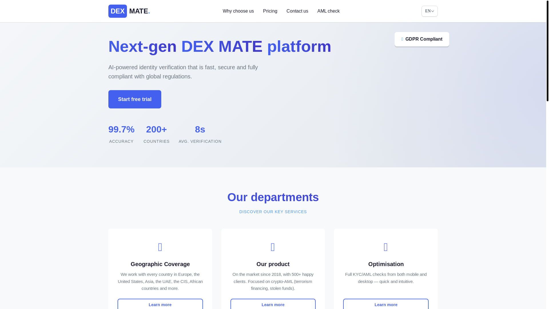 website screenshot of https://dexmate.pages.dev/