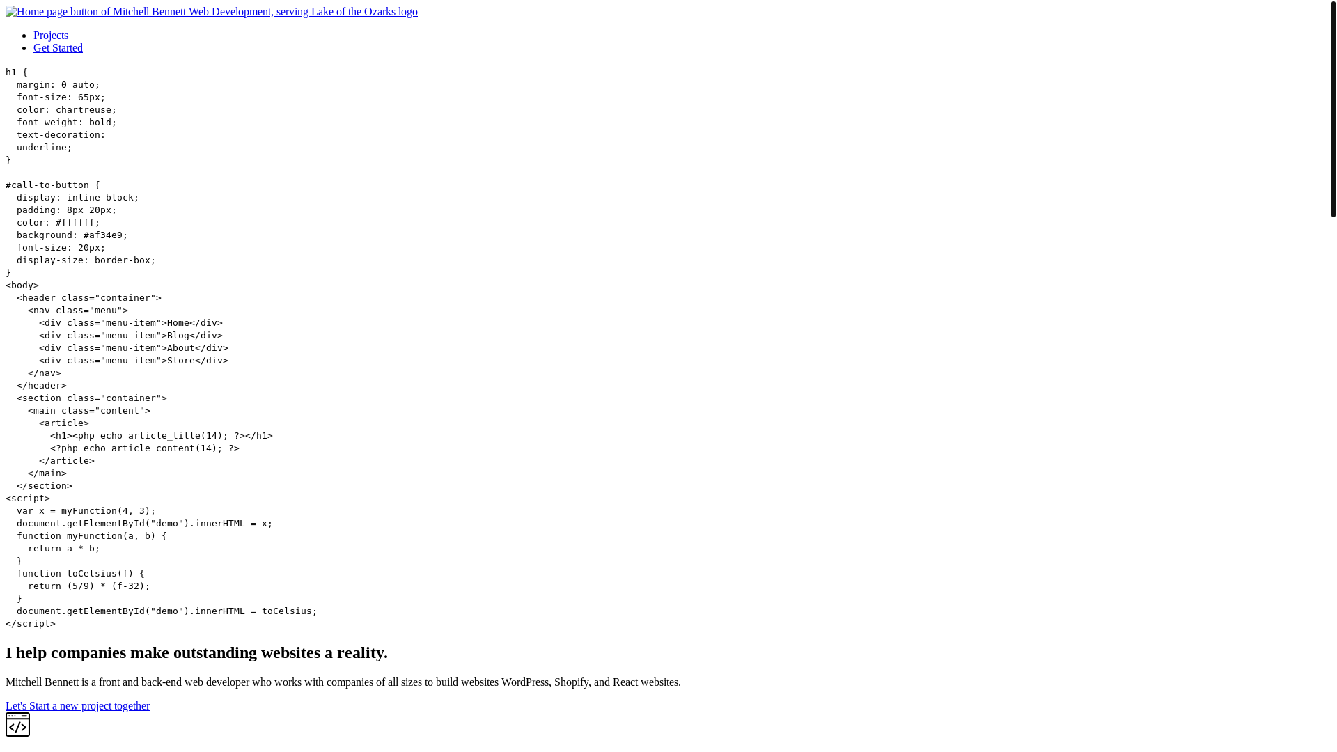 website screenshot of https://mitchell-bennett-site-builder.pages.dev/