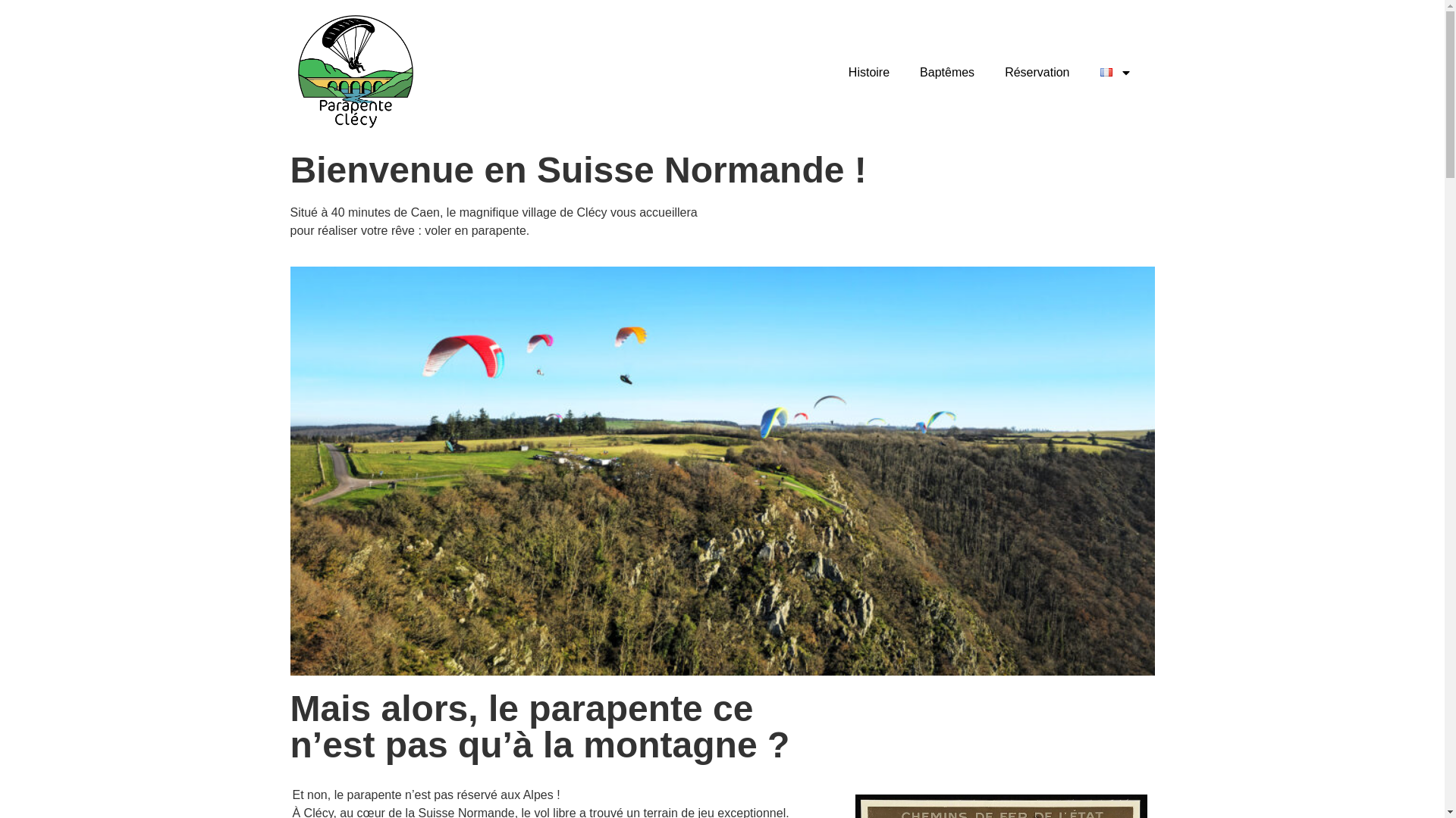 website screenshot of https://parapente-clecy.com/