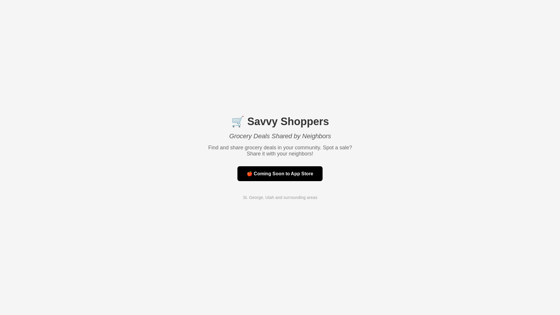 website screenshot of https://savvyshoppers.app/
