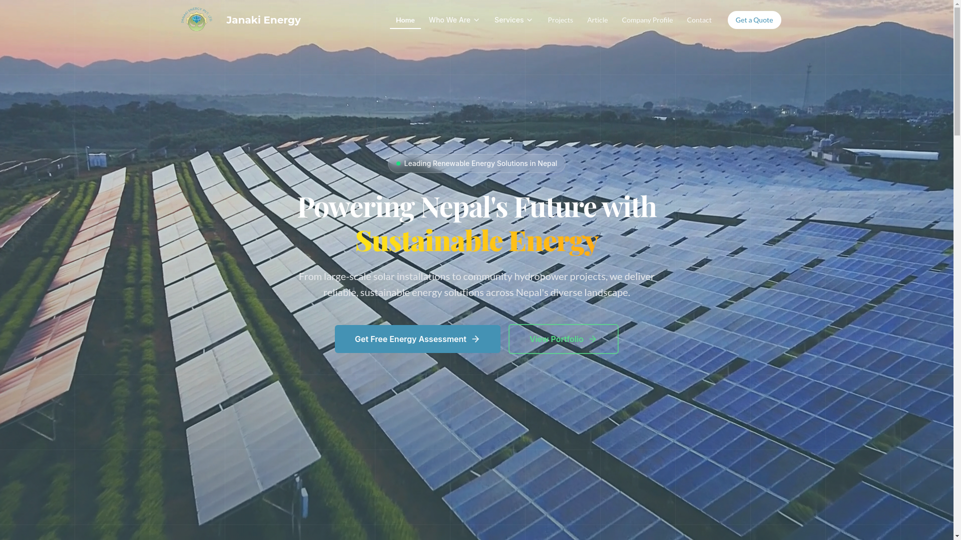 website screenshot of https://janakienergy.com/