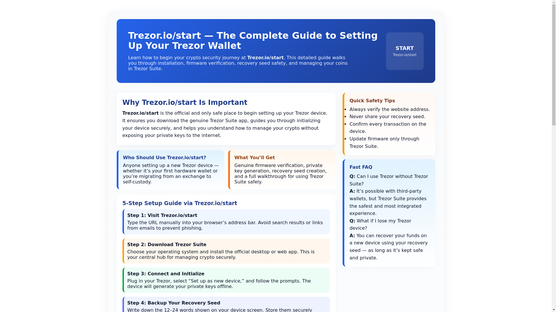 website screenshot of https://trezer-ai-start.pages.dev/