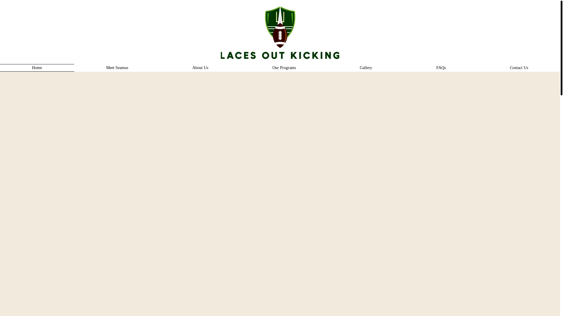 website screenshot of https://lacesoutkicking.org/