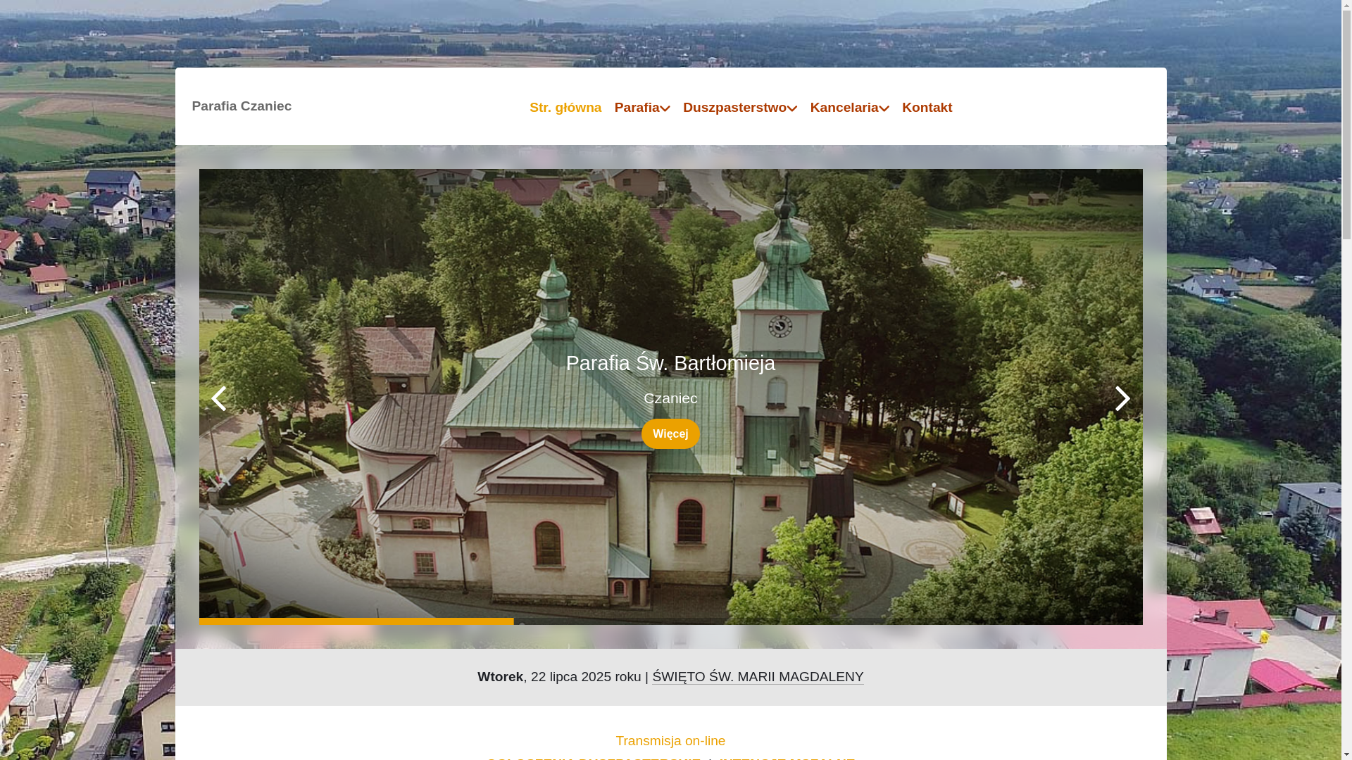 website screenshot of https://www.parafiaczaniec.pl/