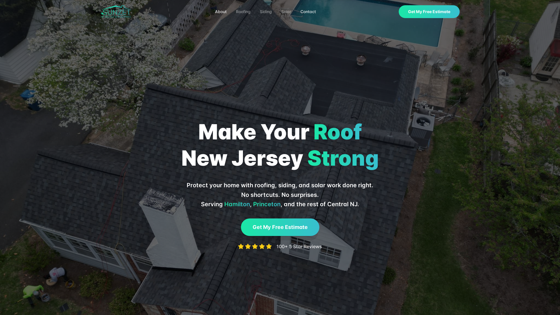 website screenshot of https://sunzet-roofing-website.pages.dev/
