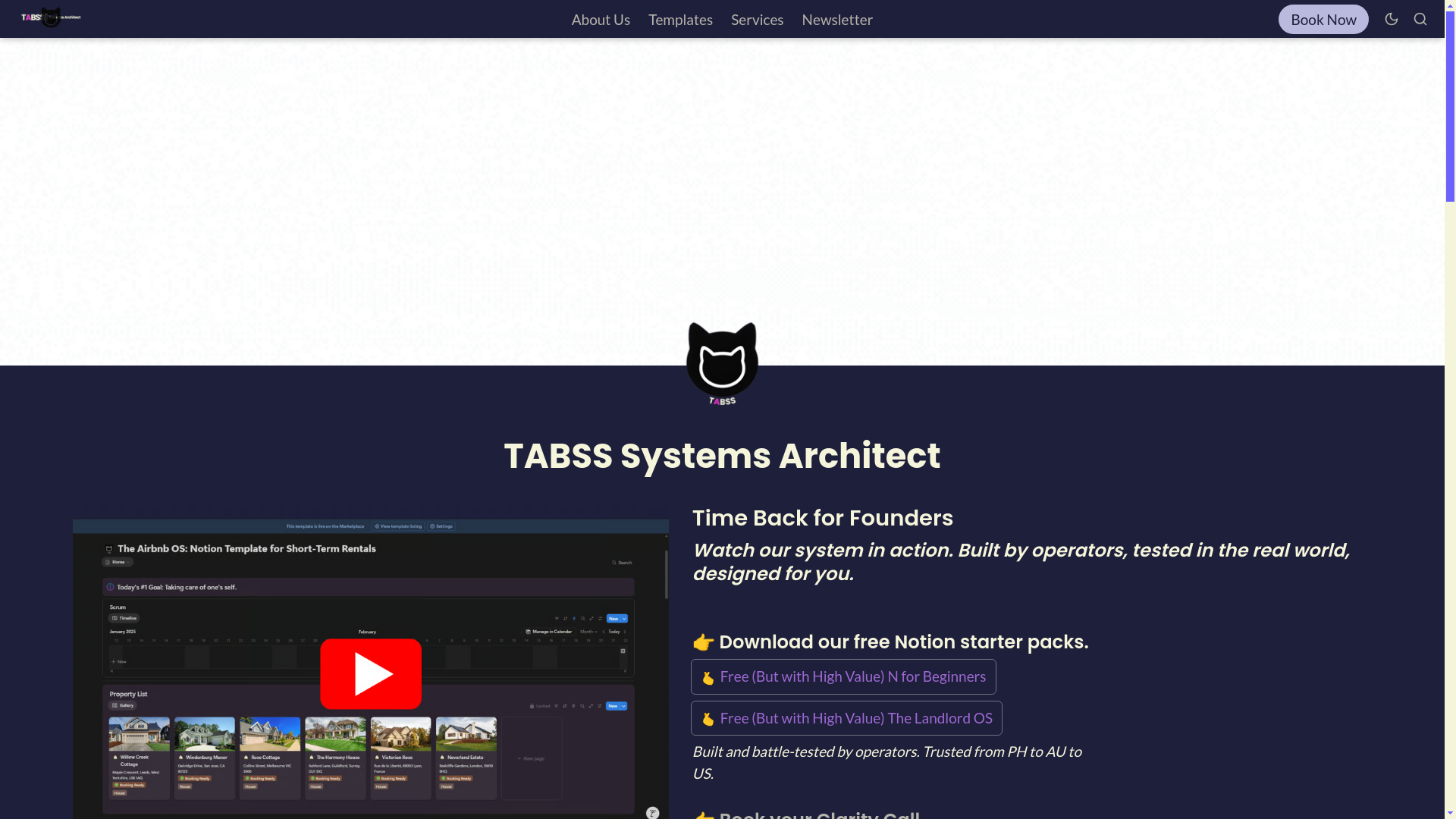 website screenshot of https://www.tabsssystemsarchitect.com/