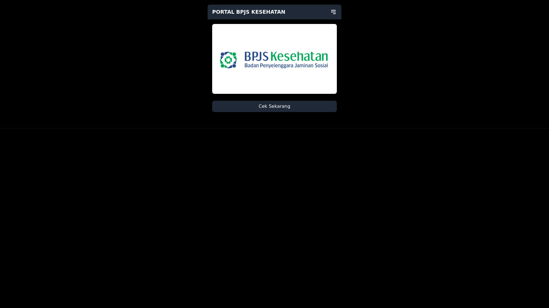 website screenshot of https://cekbpjskesehatan.online/