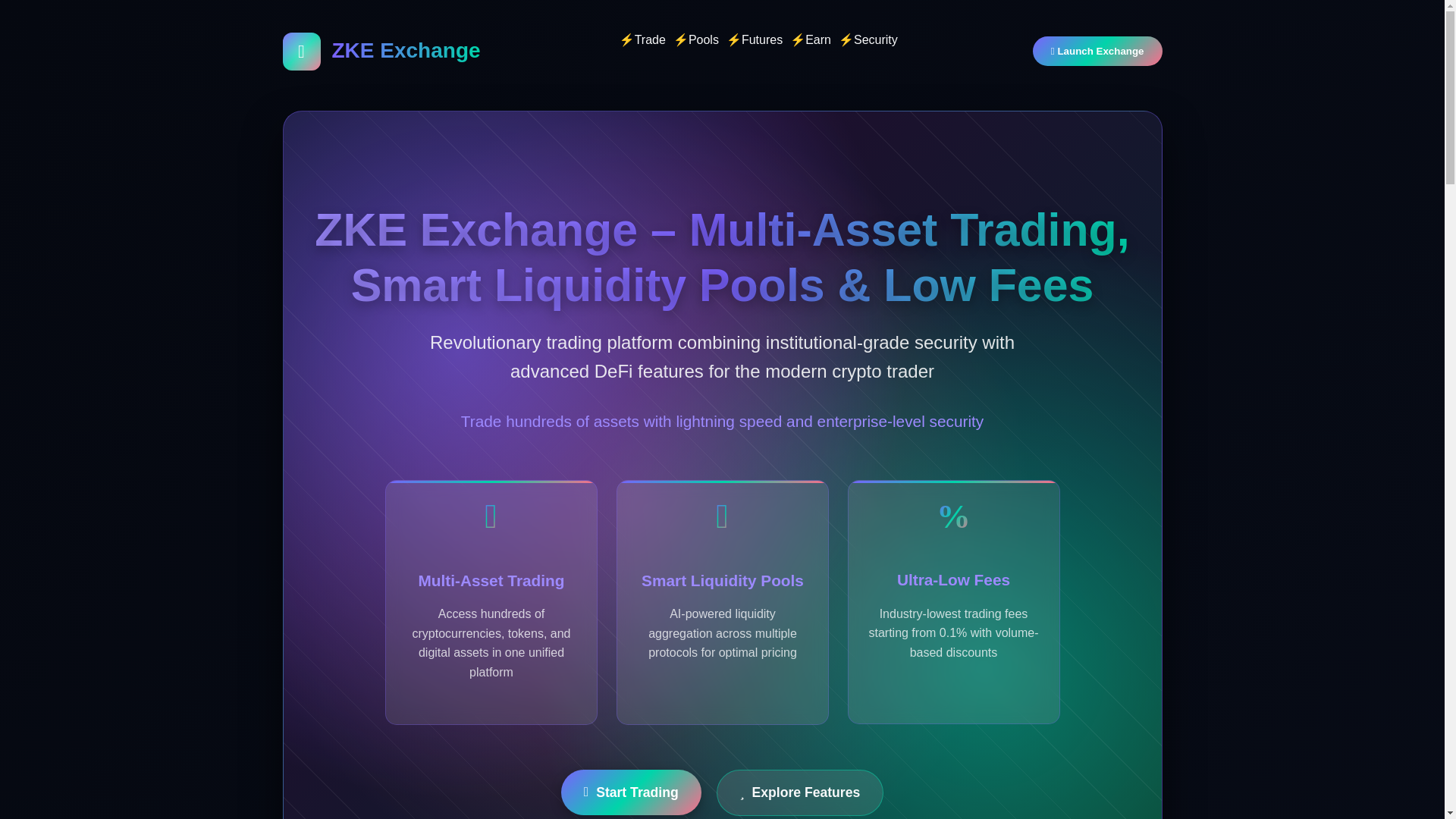 website screenshot of https://homepage-zke-exchange-cdn.pages.dev/