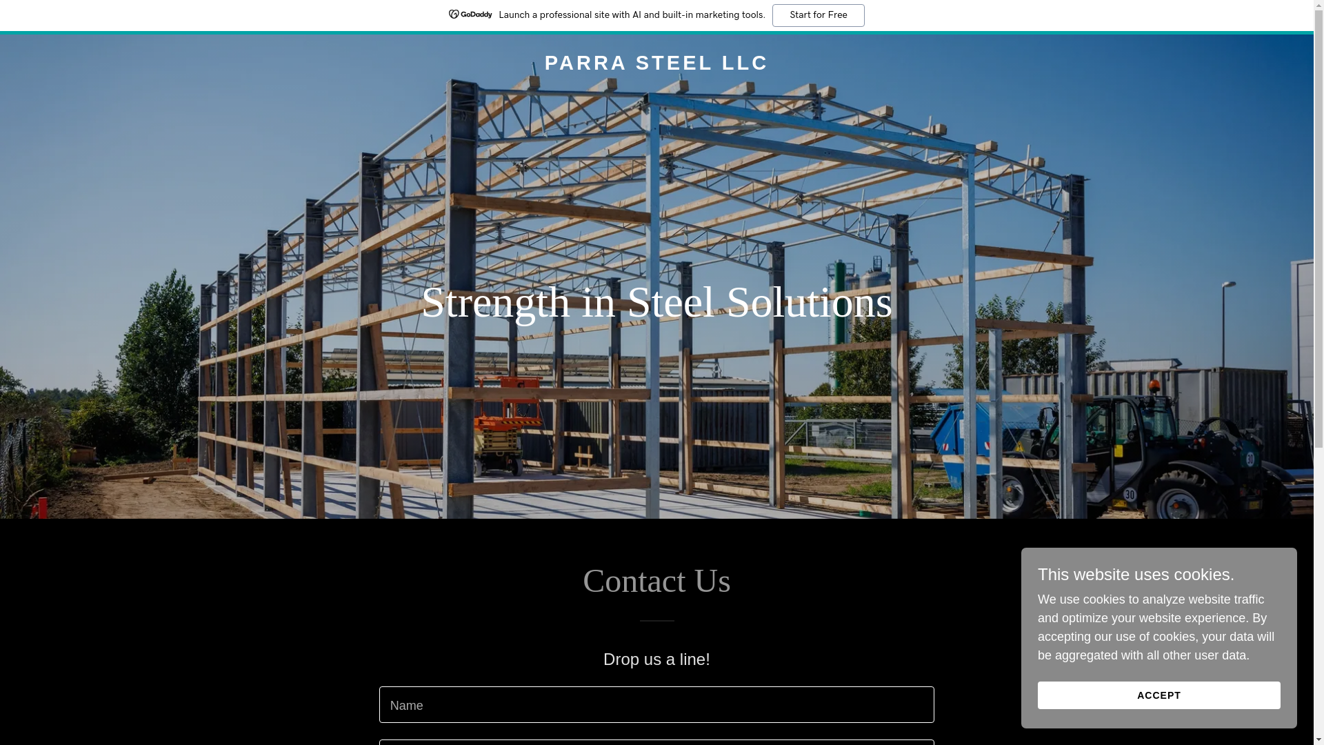 website screenshot of https://parra-steel.com/