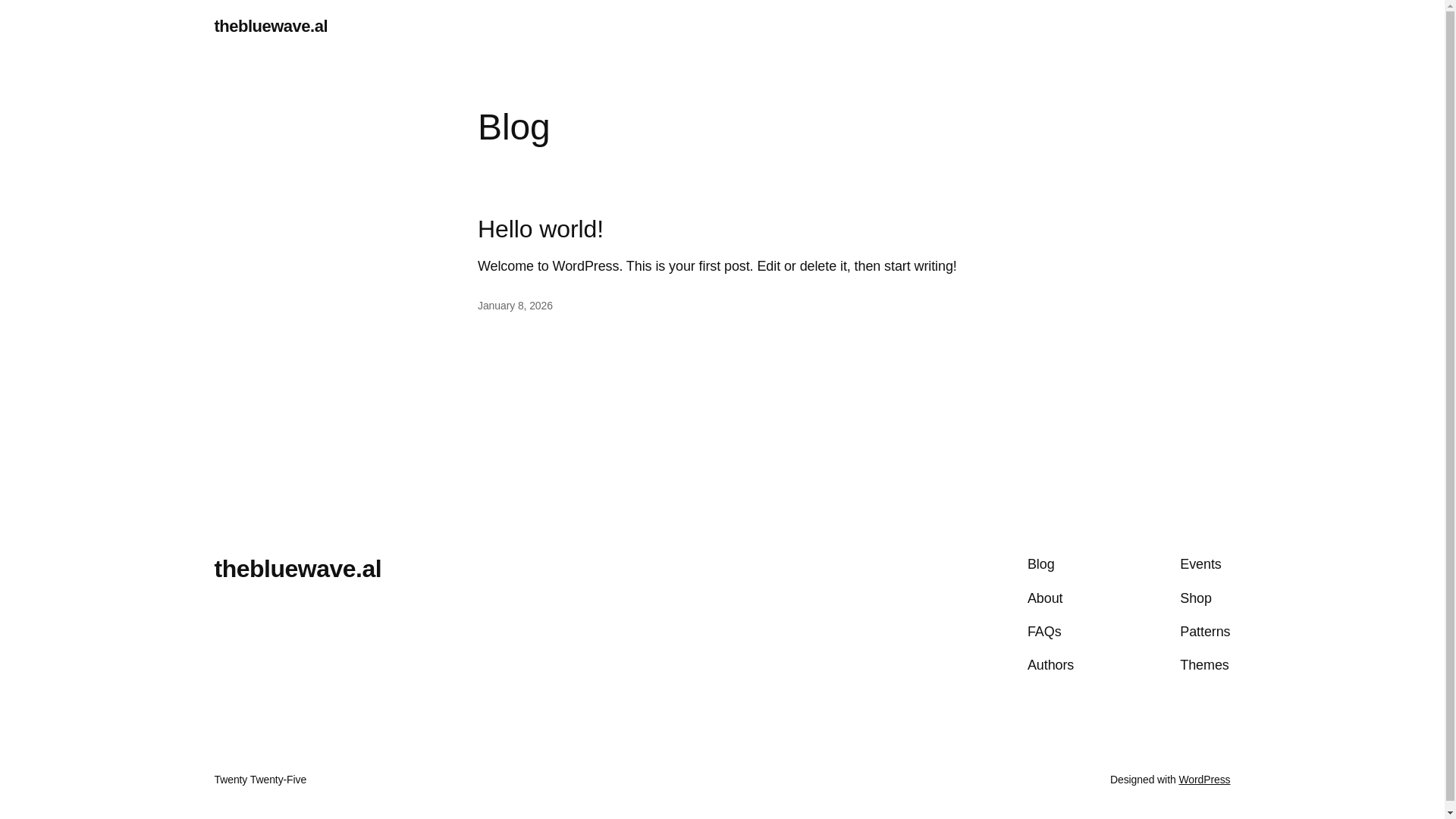 website screenshot of https://thebluewave.al/