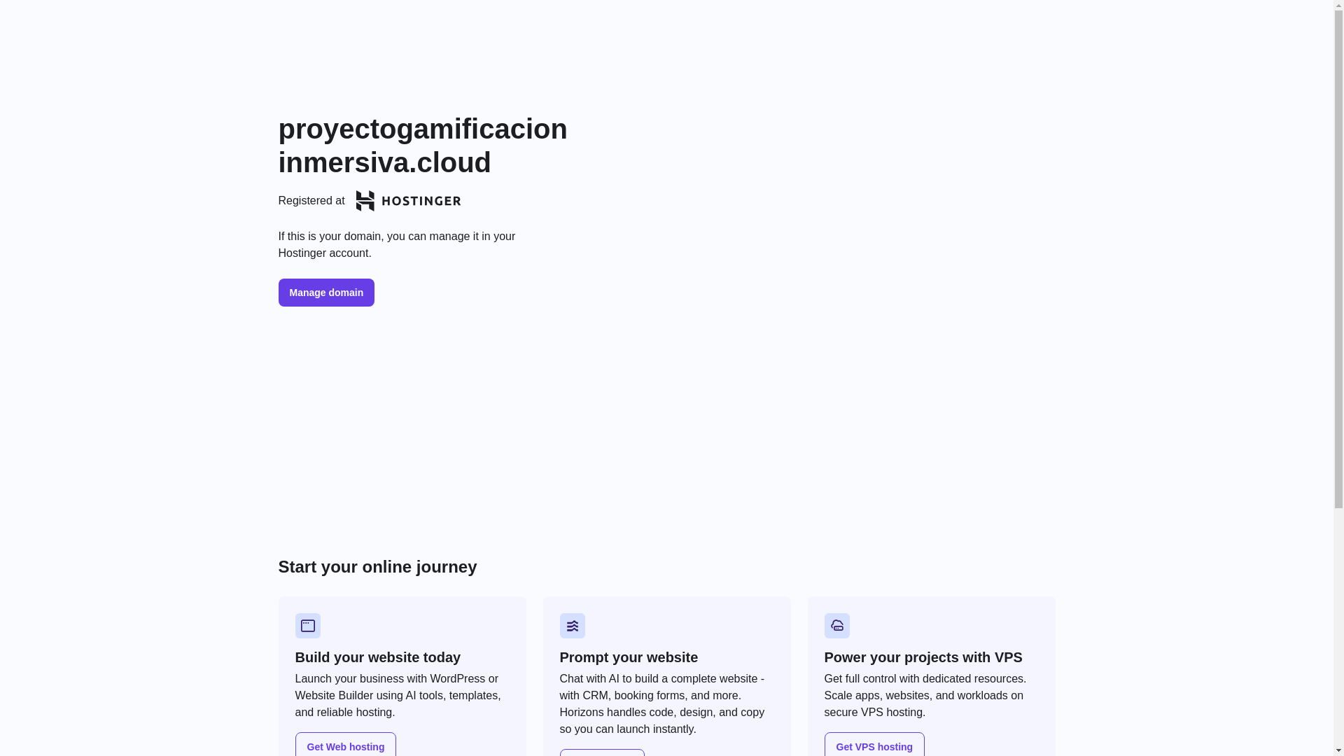 website screenshot of https://proyectogamificacioninmersiva.cloud/