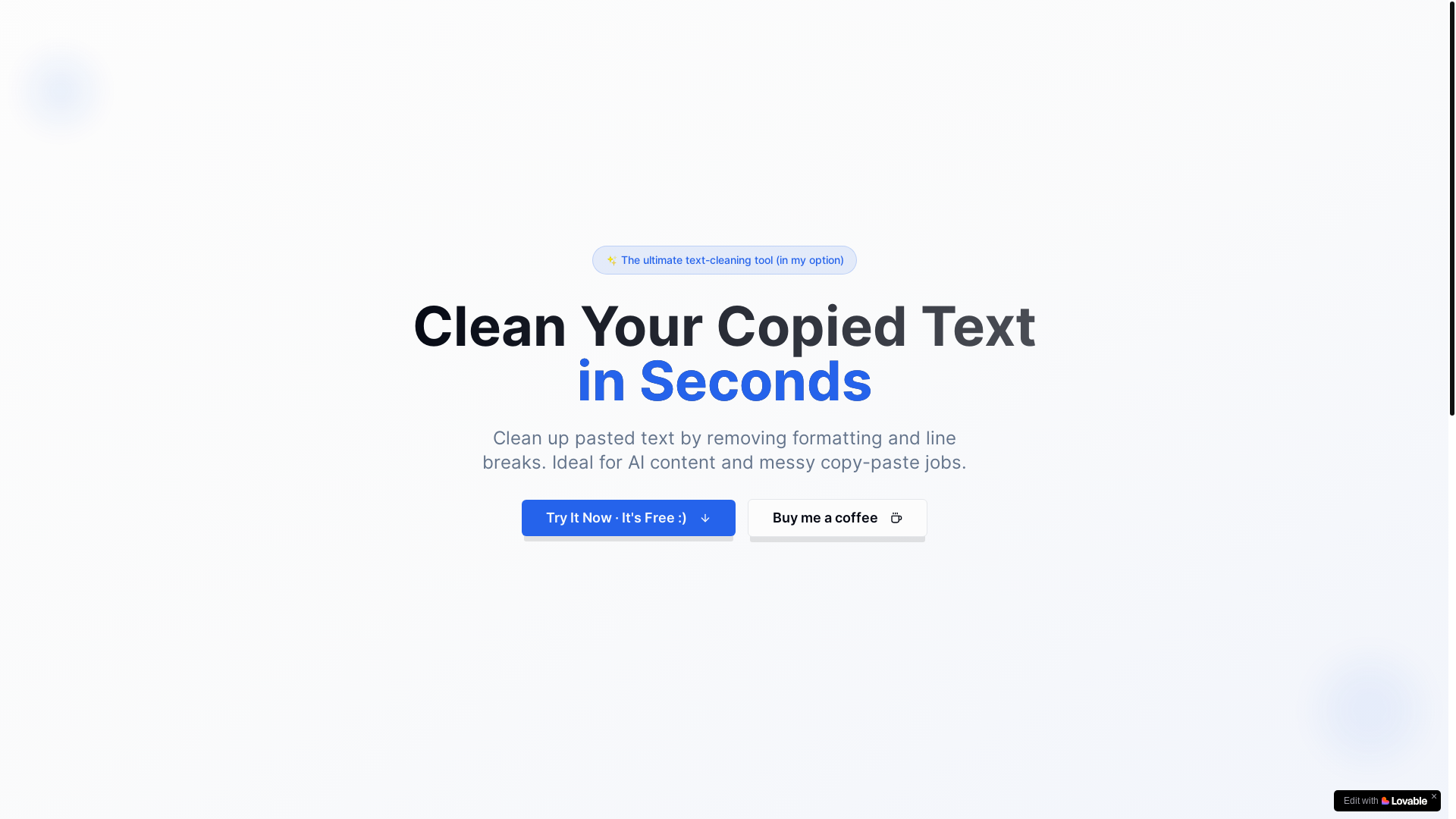 website screenshot of https://cleancopy.tech/