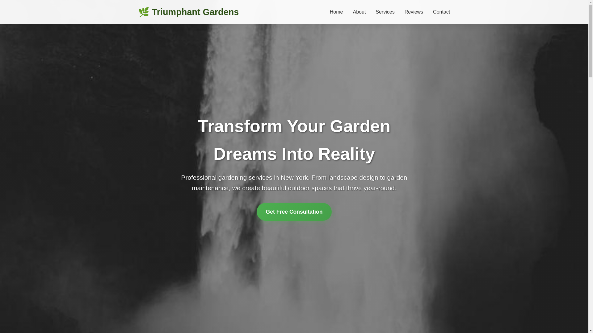 website screenshot of https://triumphantgardens.shop/