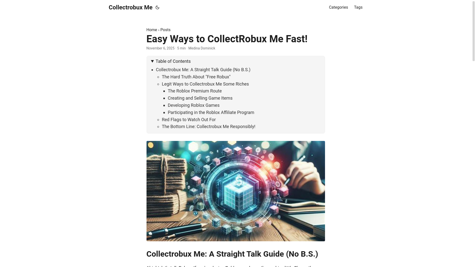 website screenshot of https://collectrobux-me.pages.dev/