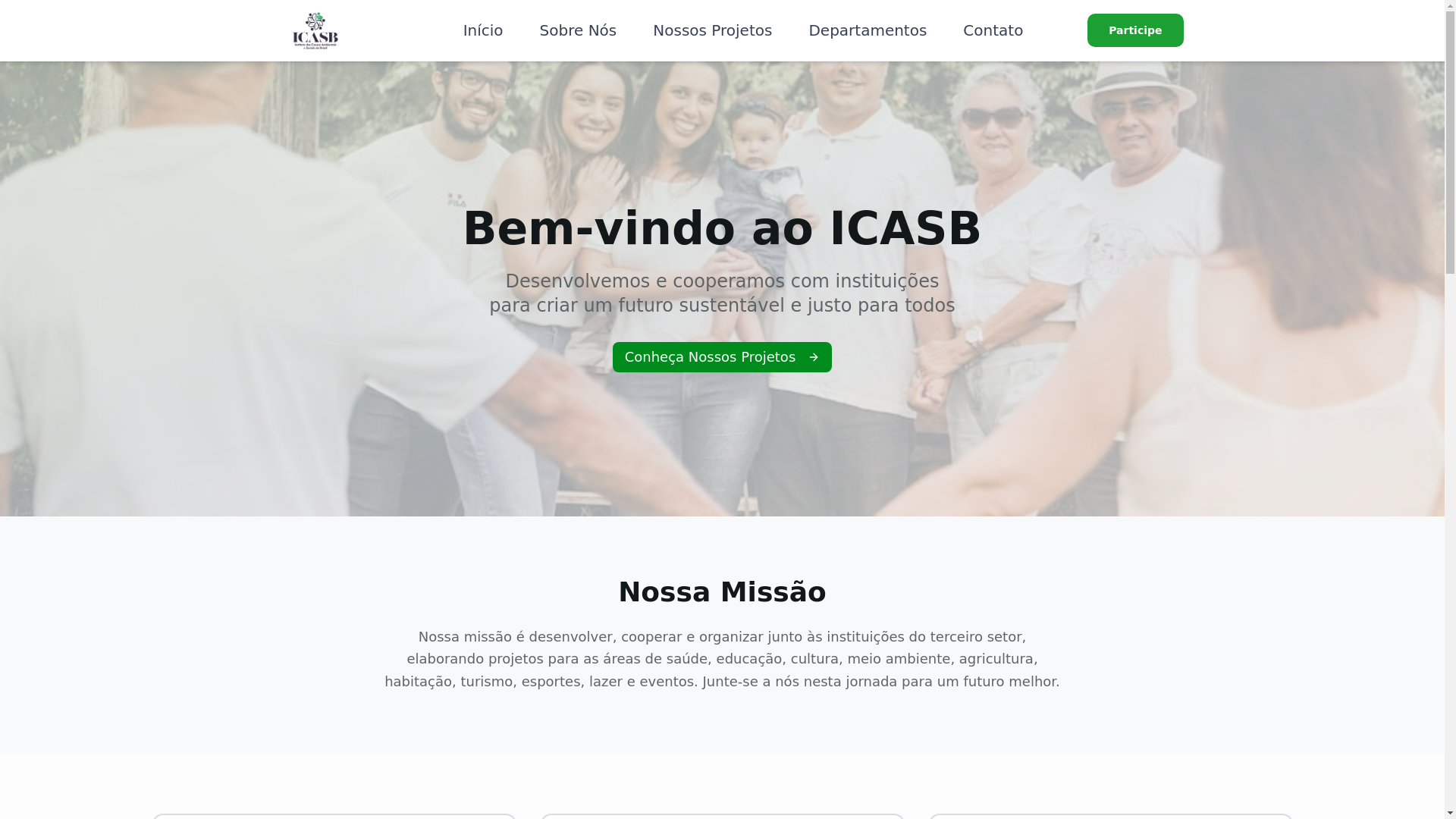 website screenshot of https://icasbinstituto.org.br/