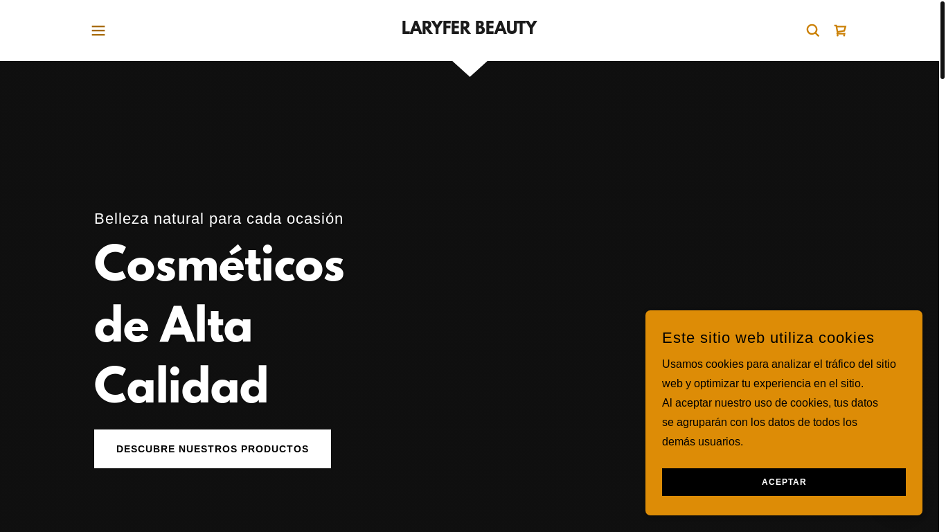 website screenshot of https://laryferbeauty.com/