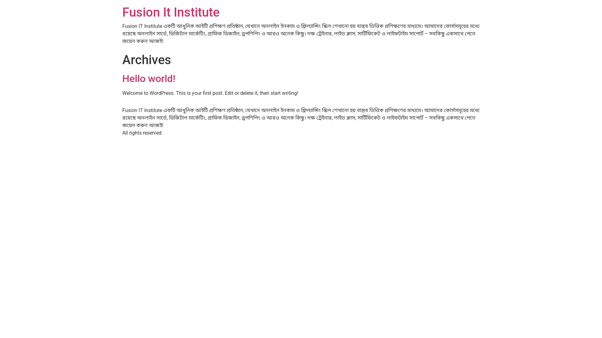 website screenshot of https://fusionitinstitute.com/