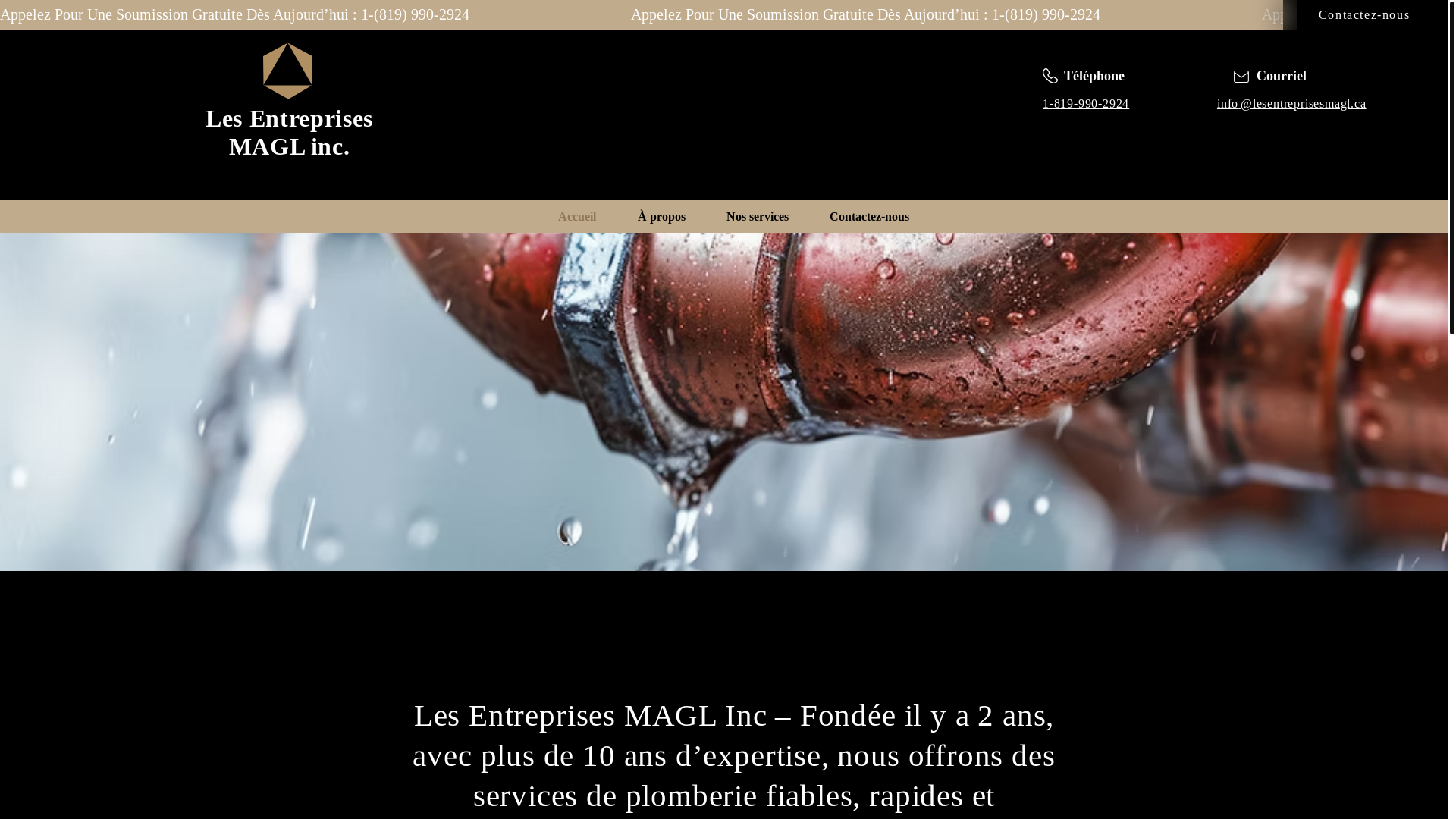 website screenshot of https://lesentreprisesmagl.ca/