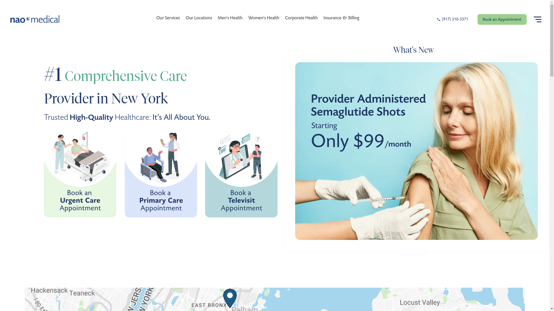 website screenshot of https://naomedical.com