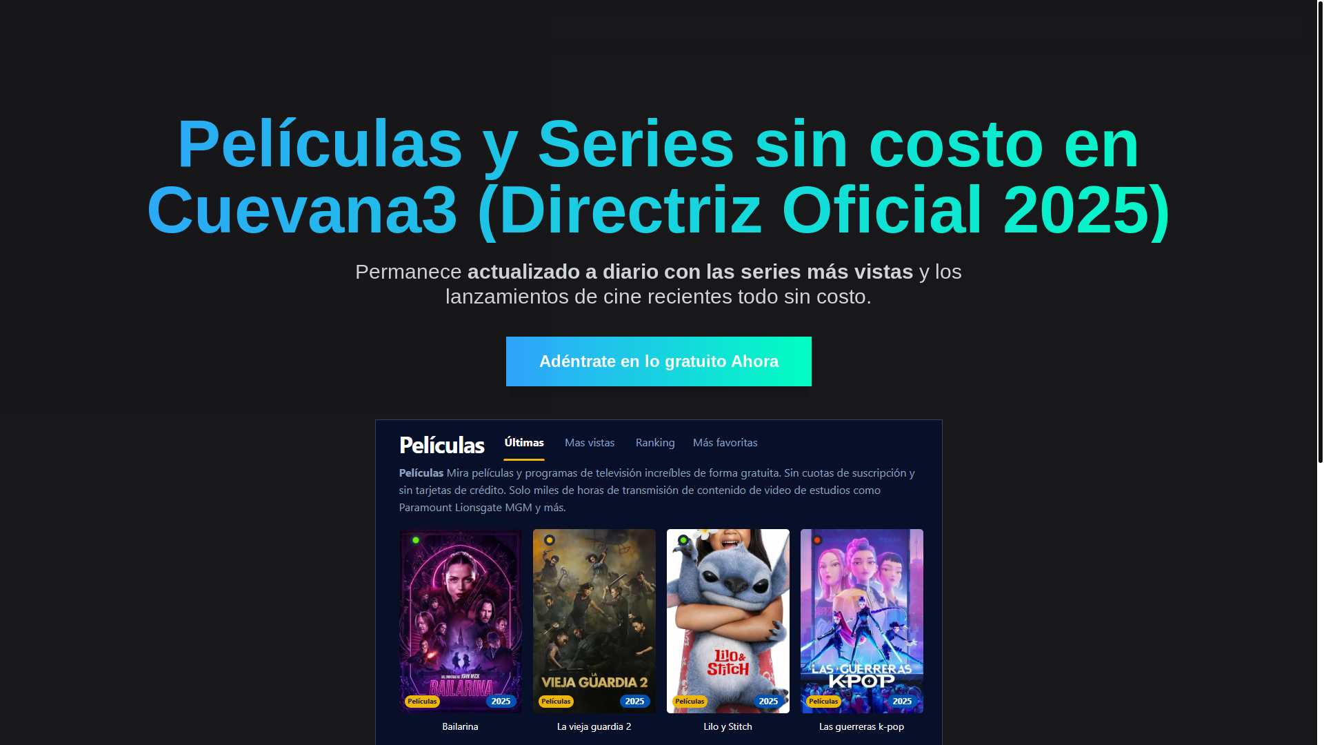 website screenshot of https://cuevana3-b0zb.pages.dev/