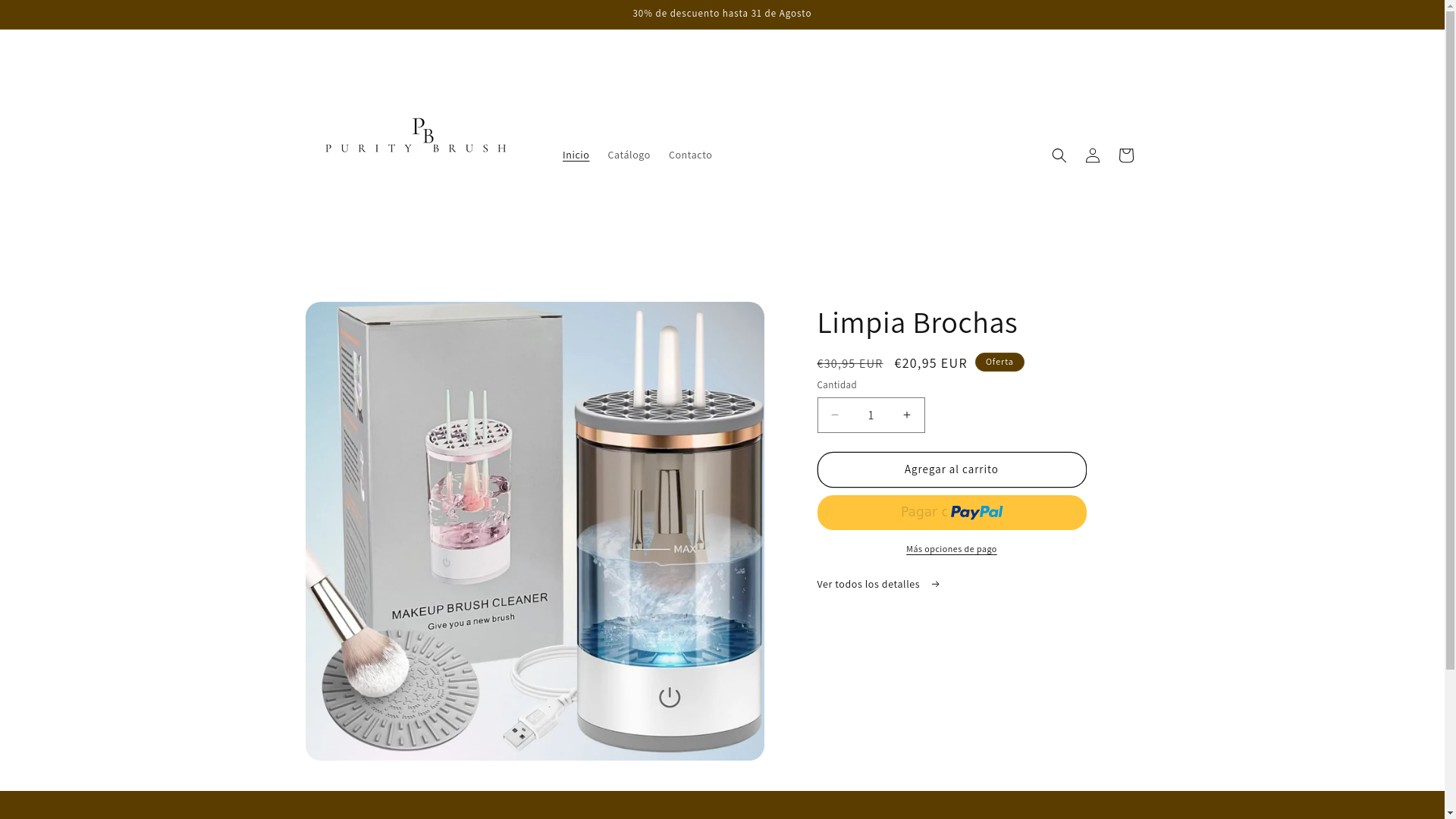 website screenshot of https://puritybrush.store/