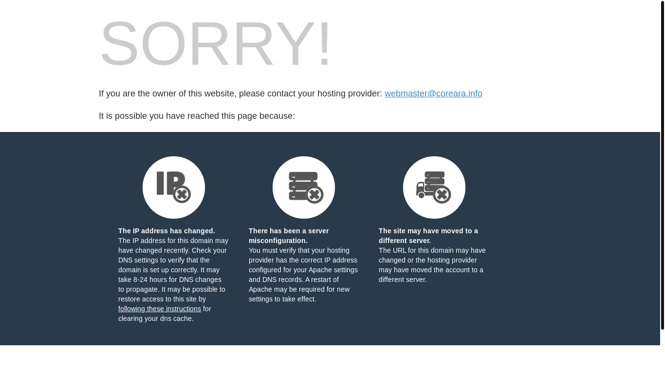 website screenshot of https://coreara.info/