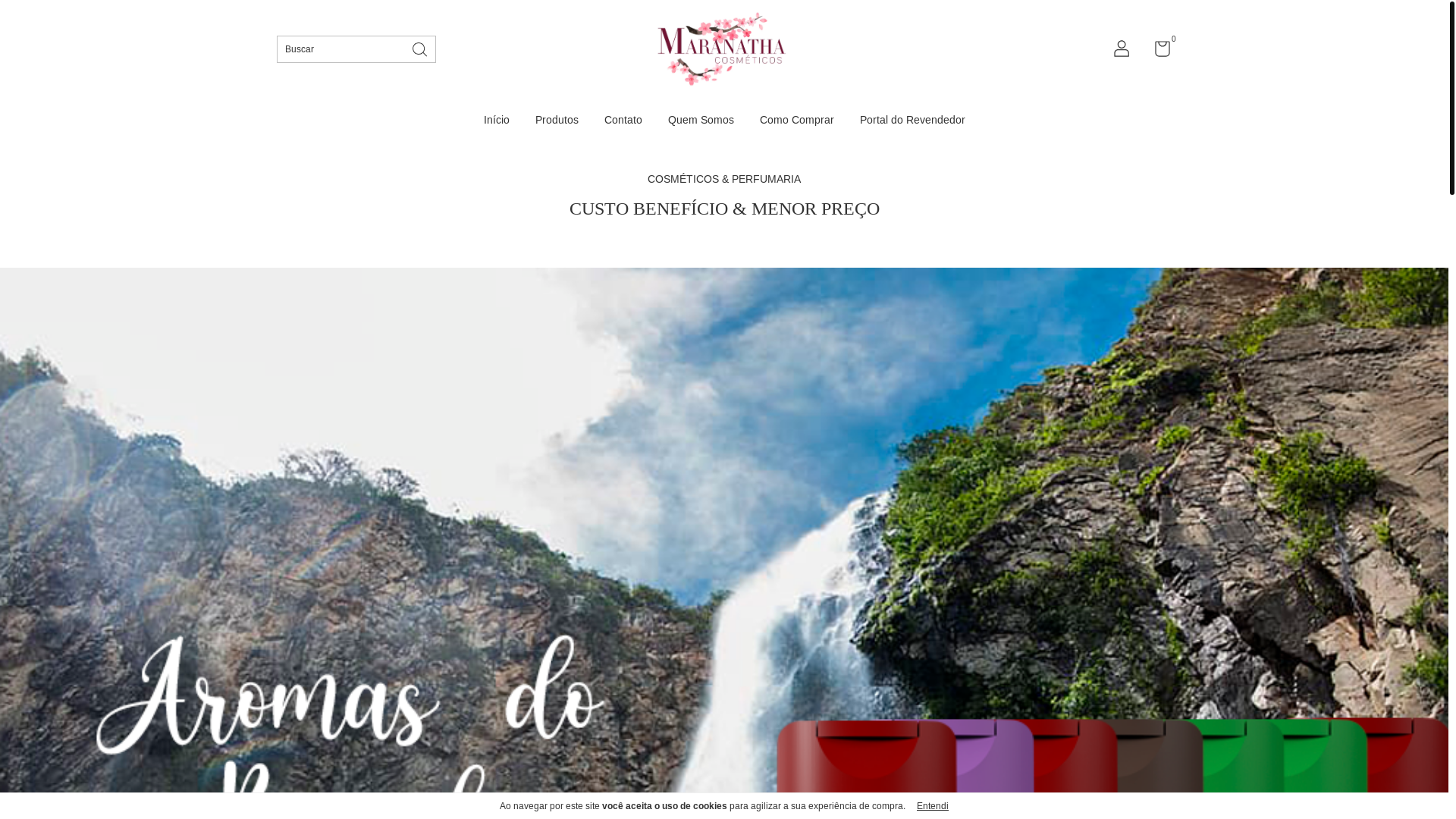 website screenshot of https://maranathacosmeticos.com.br/