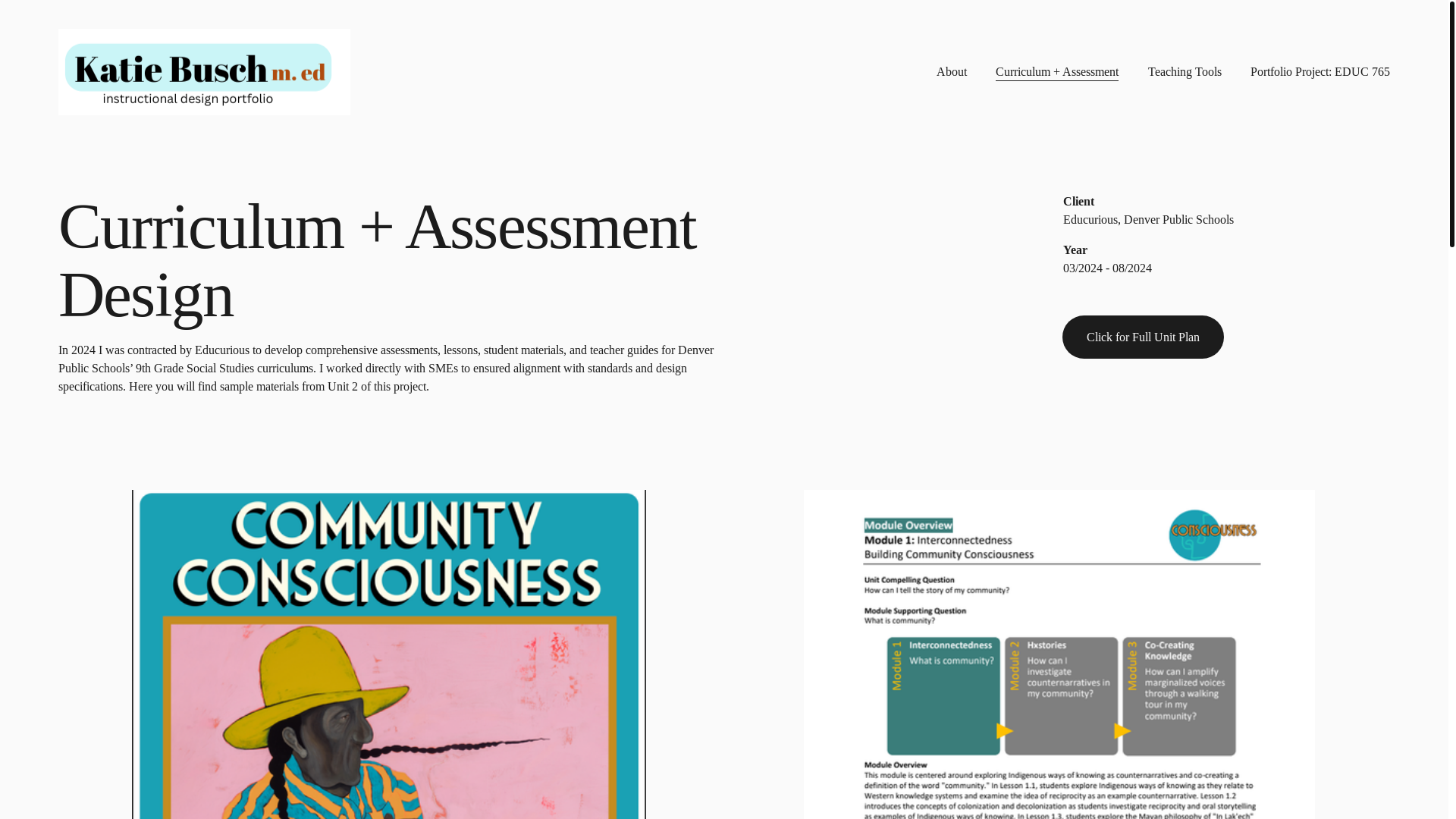 website screenshot of https://katiebuschinstructionaldesign.com/