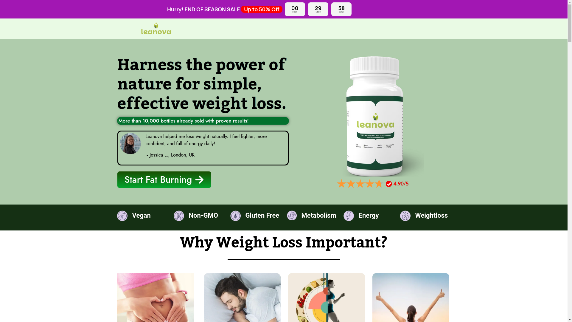 website screenshot of https://get-leanova.shop/