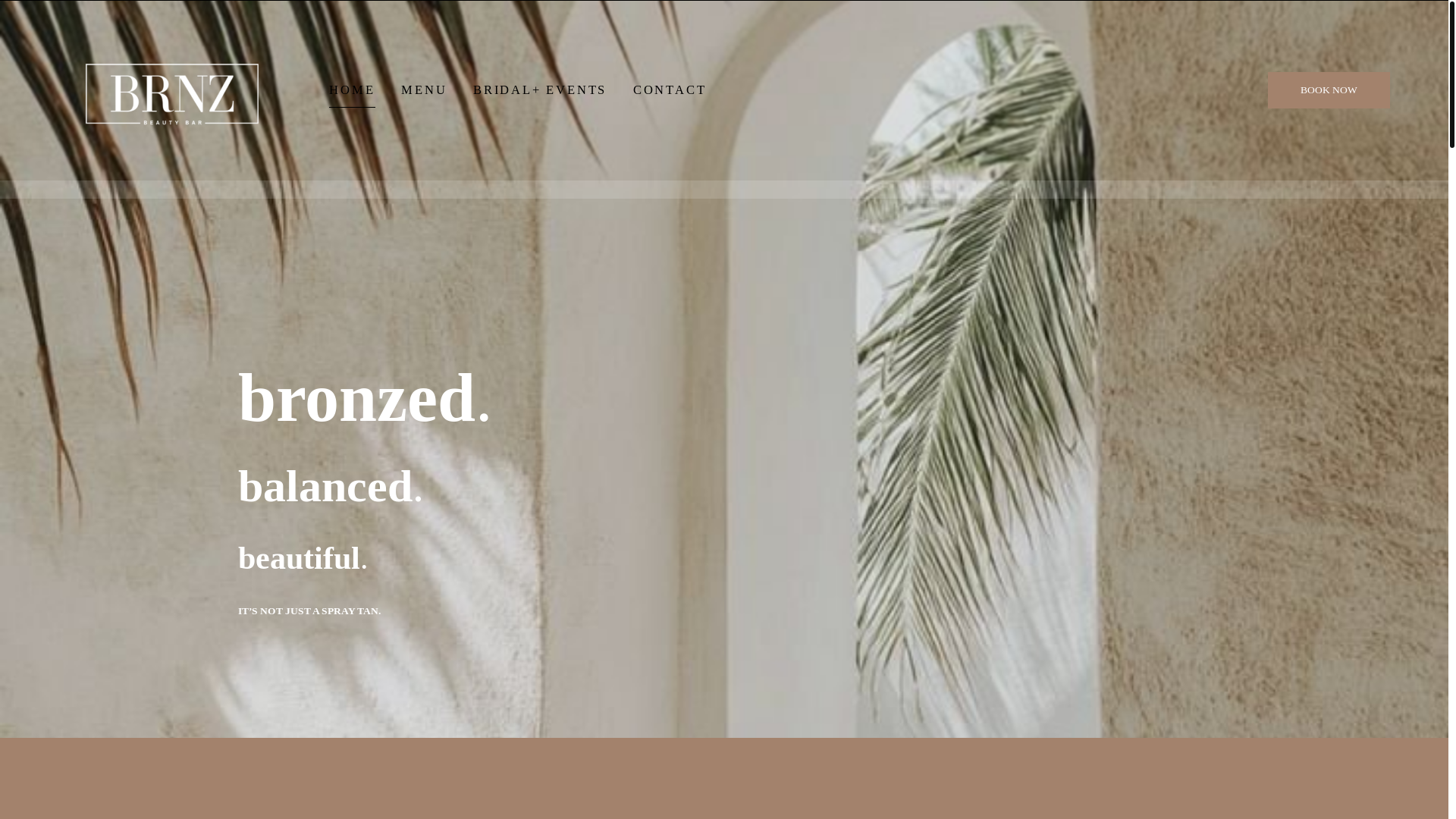 website screenshot of https://brnzbeautybar.com/