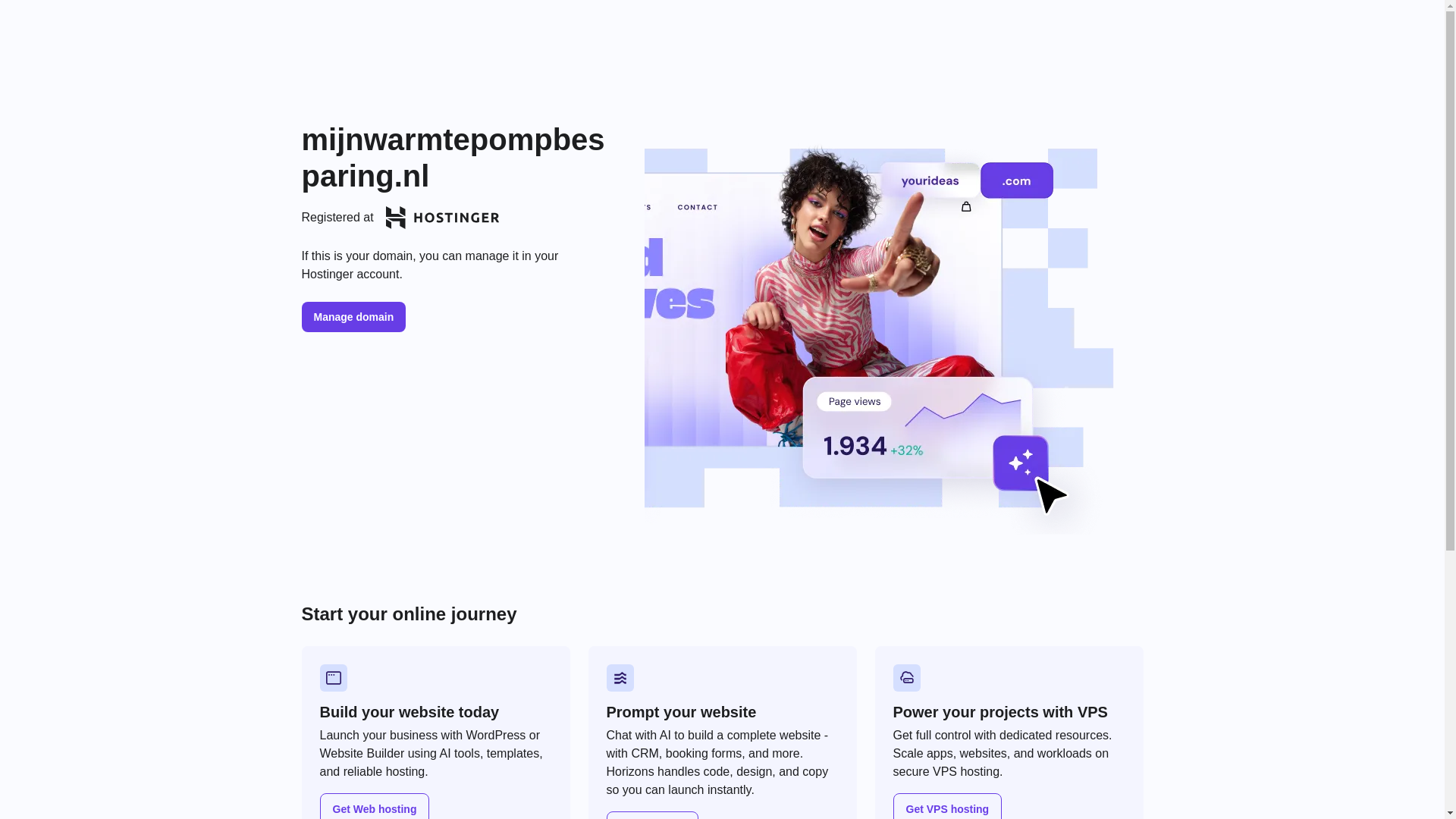 website screenshot of https://mijnwarmtepompbesparing.nl/