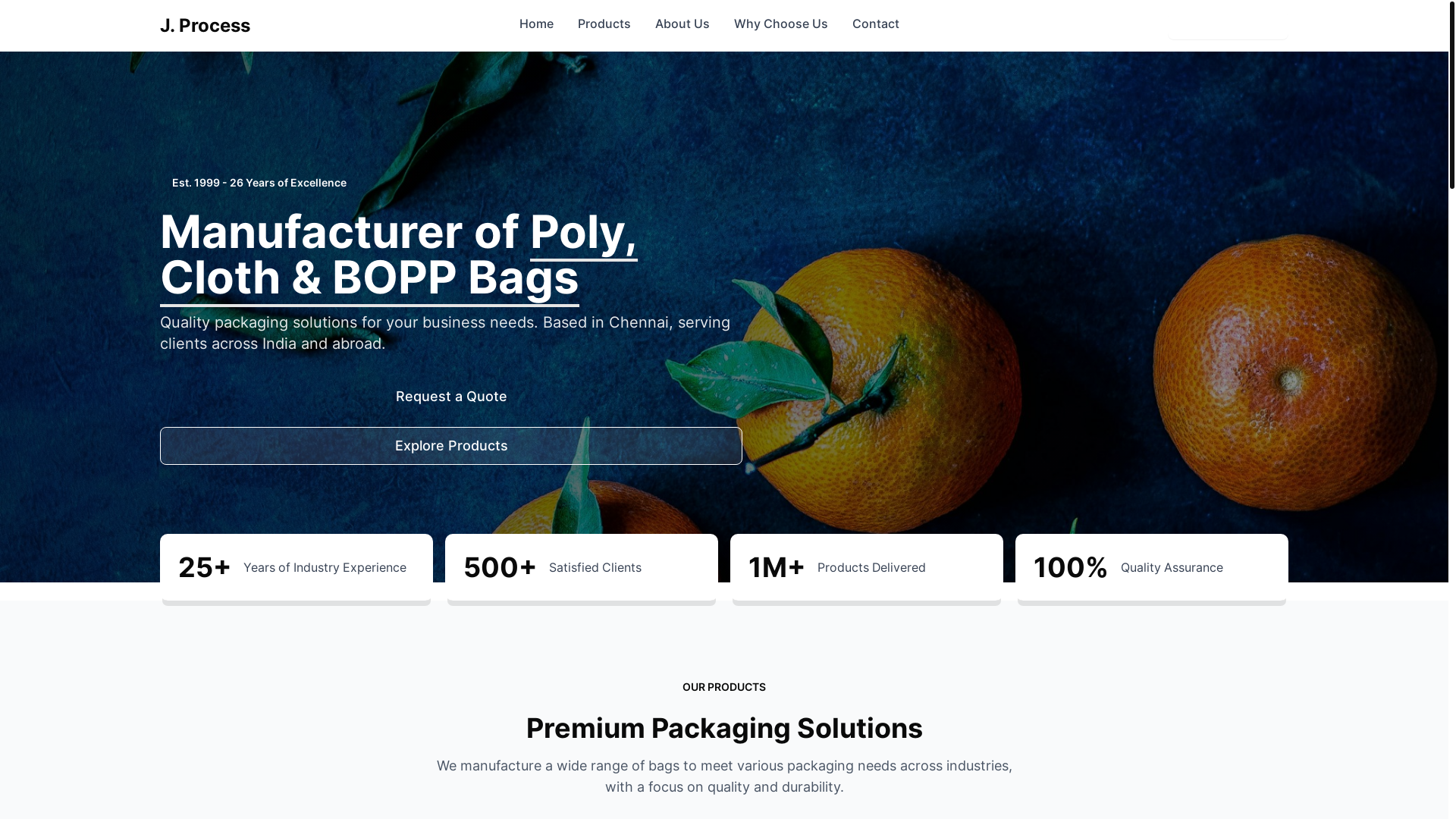 website screenshot of https://jprocess.in/