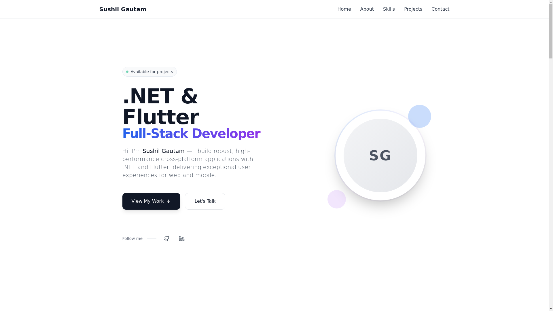 website screenshot of https://shushilgautam.me/