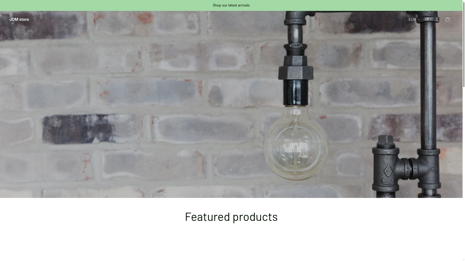 website screenshot of https://jdmstore.net/