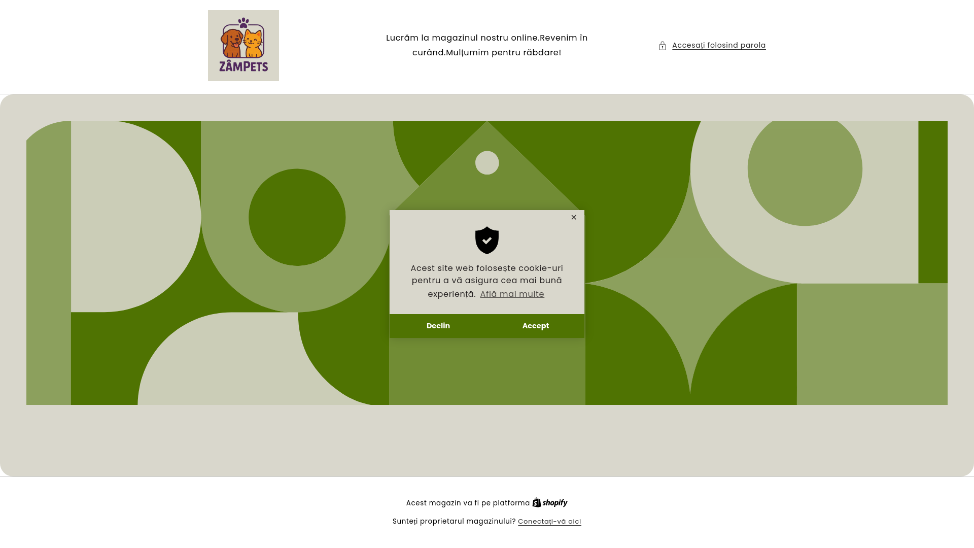 website screenshot of https://zampets.ro/