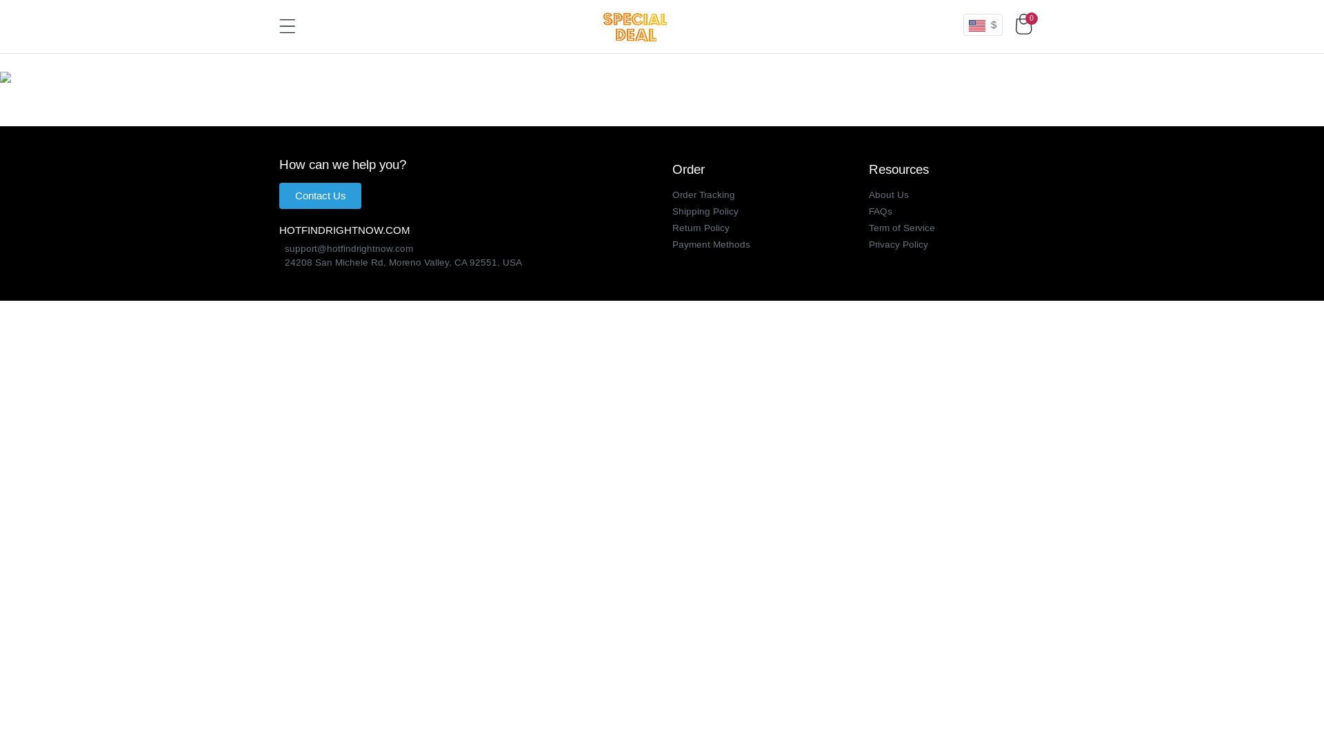 website screenshot of https://hotfindrightnow.com/