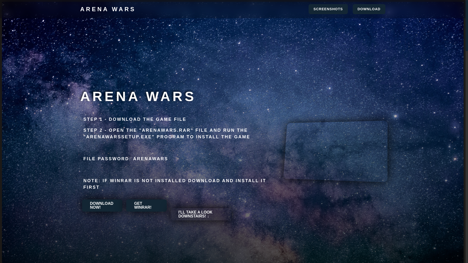 website screenshot of https://arenawarsky.netlify.app/