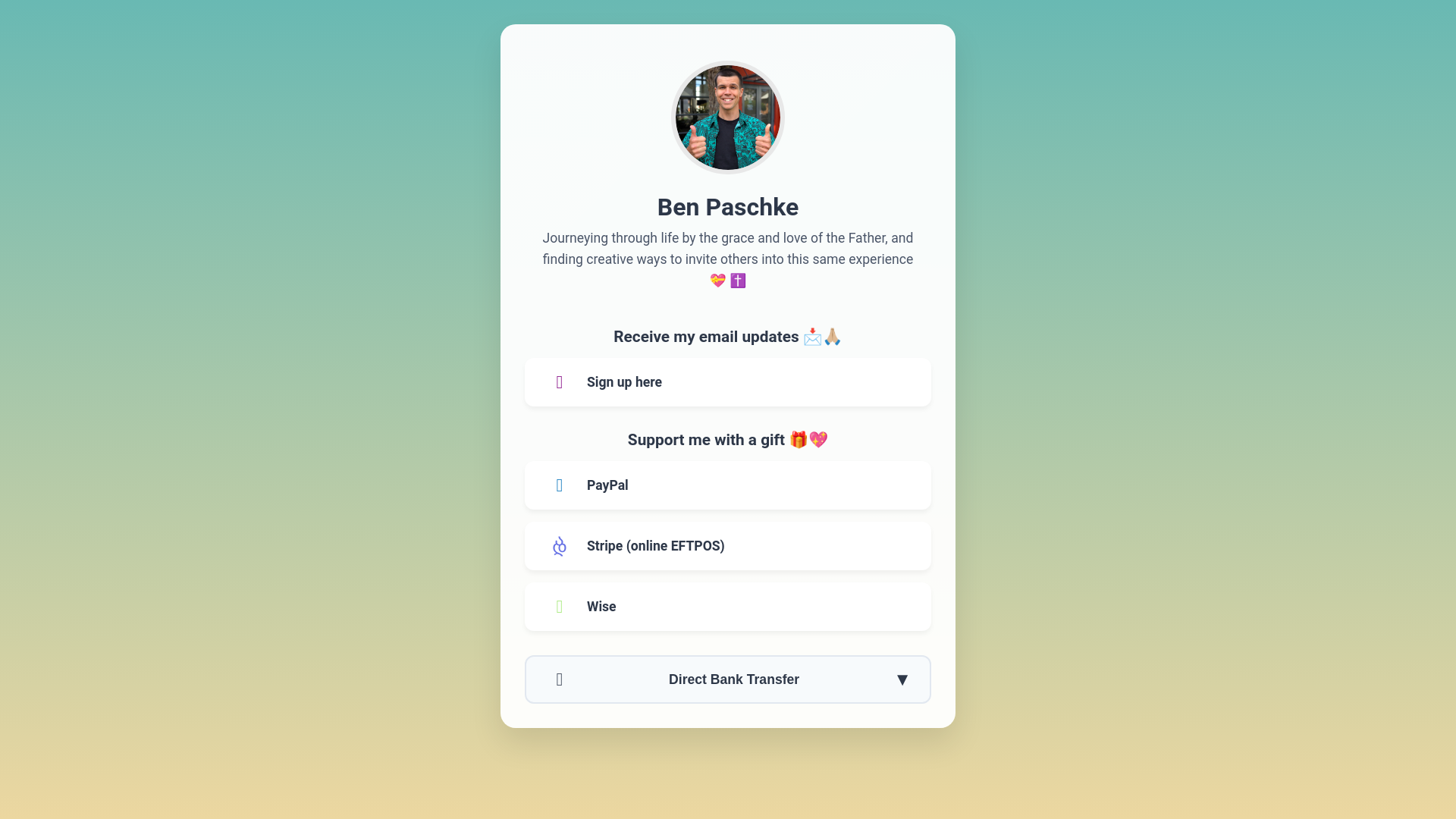 website screenshot of https://benpaschke.com/