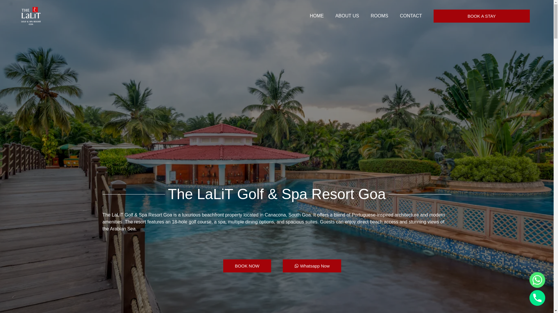 website screenshot of https://thelalitresorts.co.in/