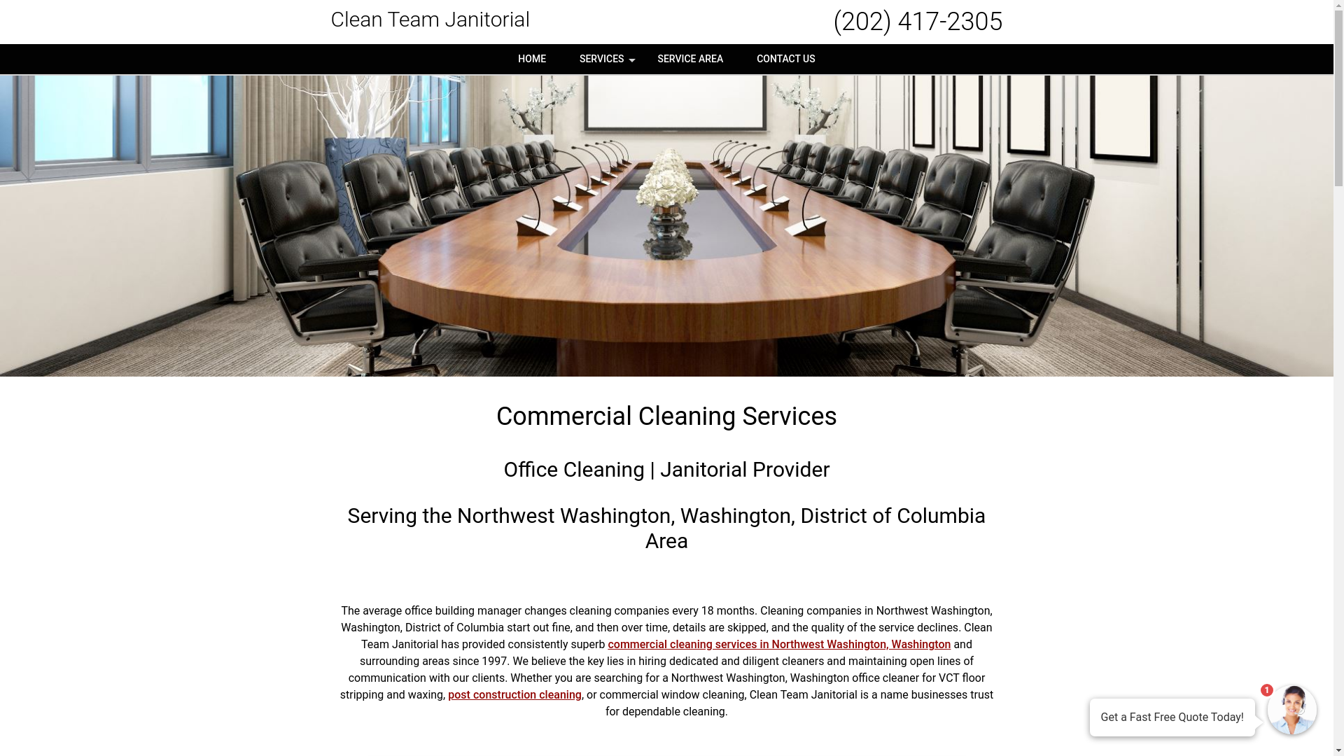 website screenshot of https://clean-team-janitorial.com/