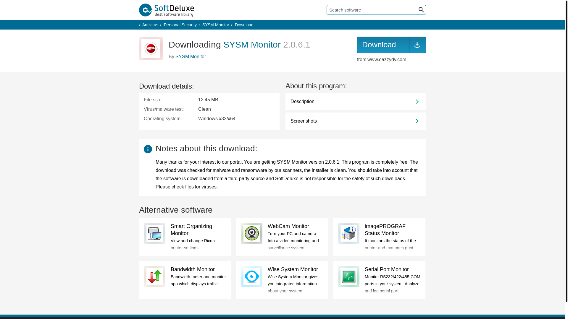 website screenshot of https://softdeluxe.com/SYSM-Monitor-1837138/download/?cf1f0548