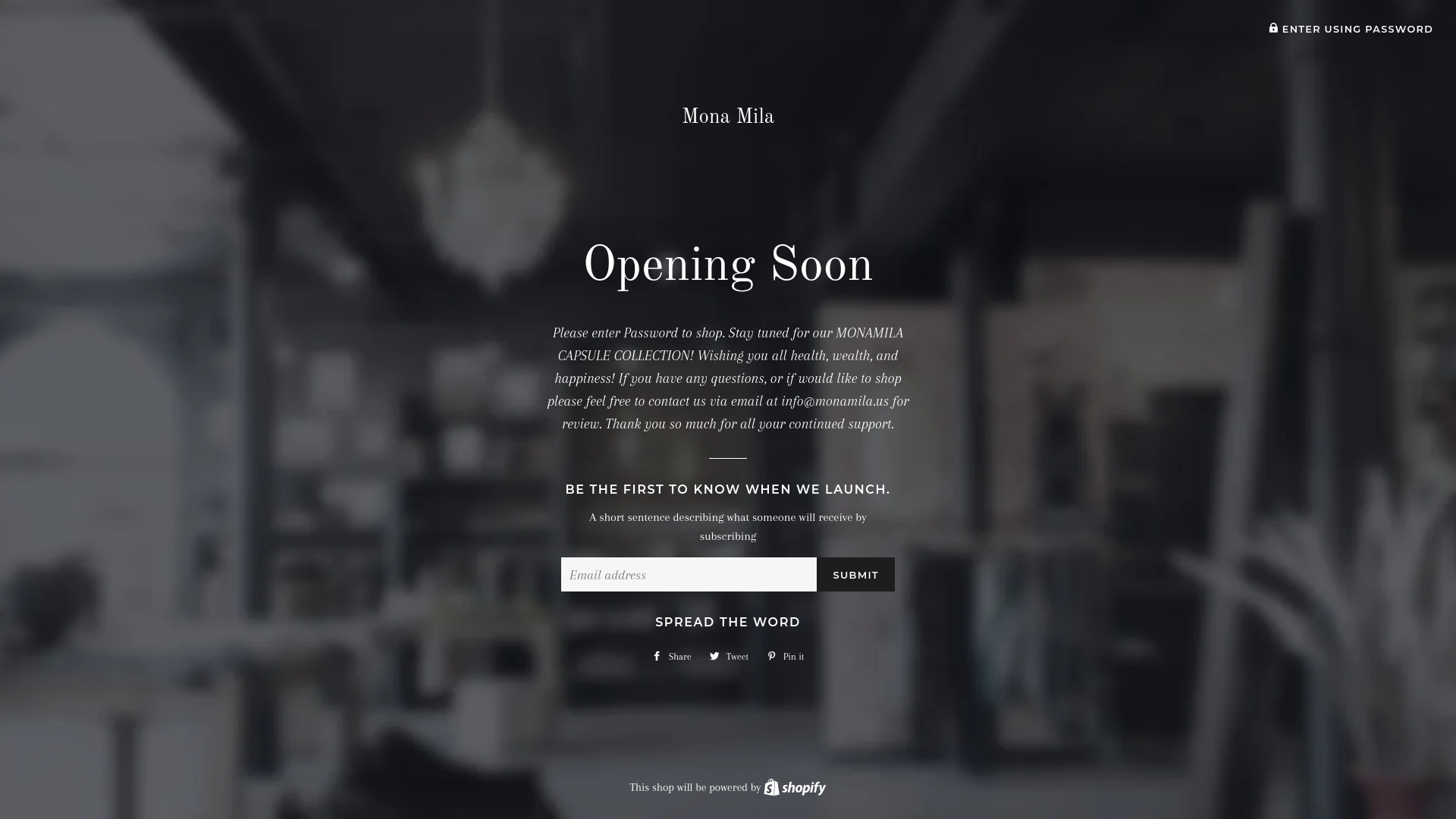 website screenshot of https://monamila.us/