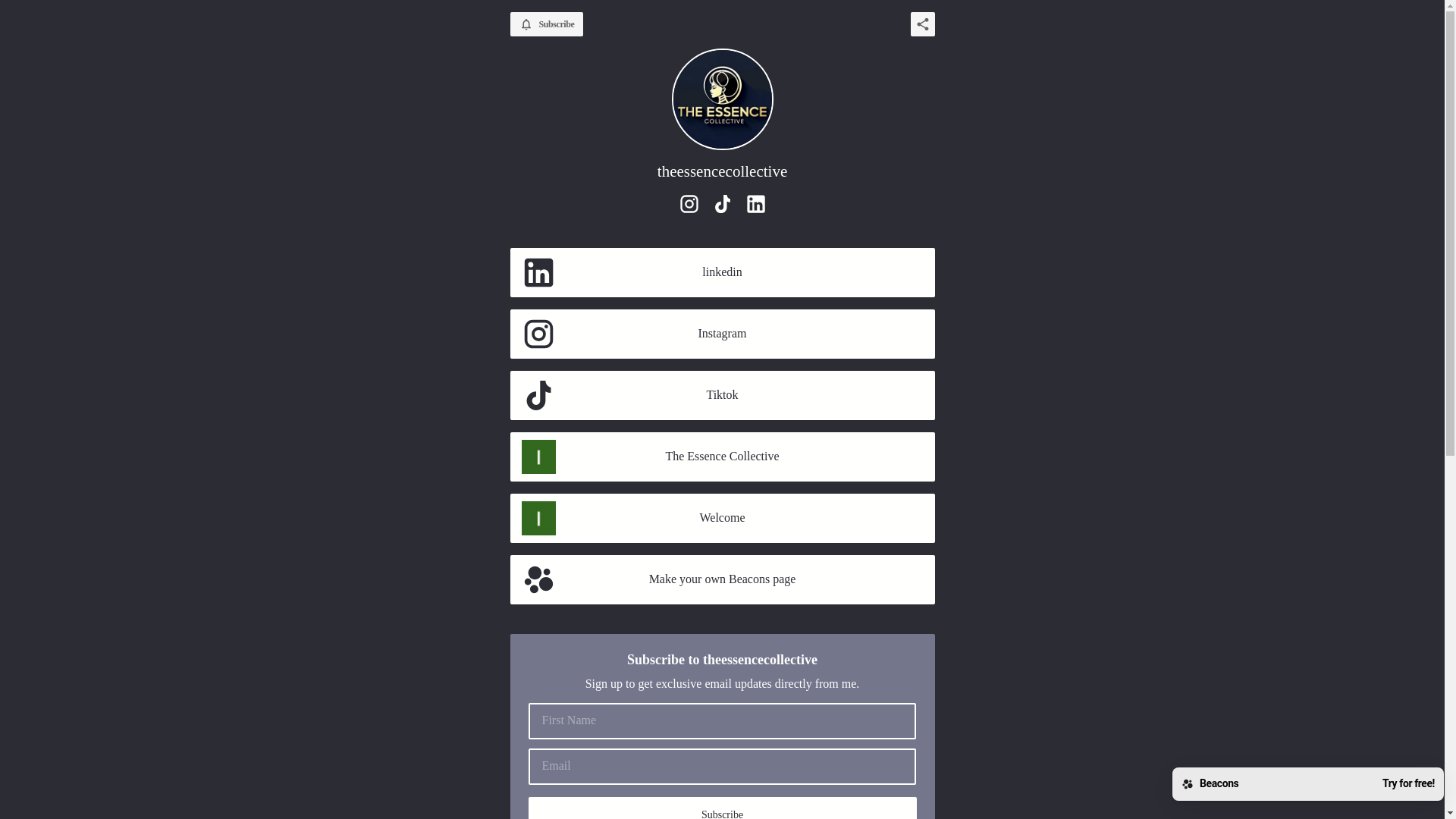 website screenshot of https://theessencecollective.store/