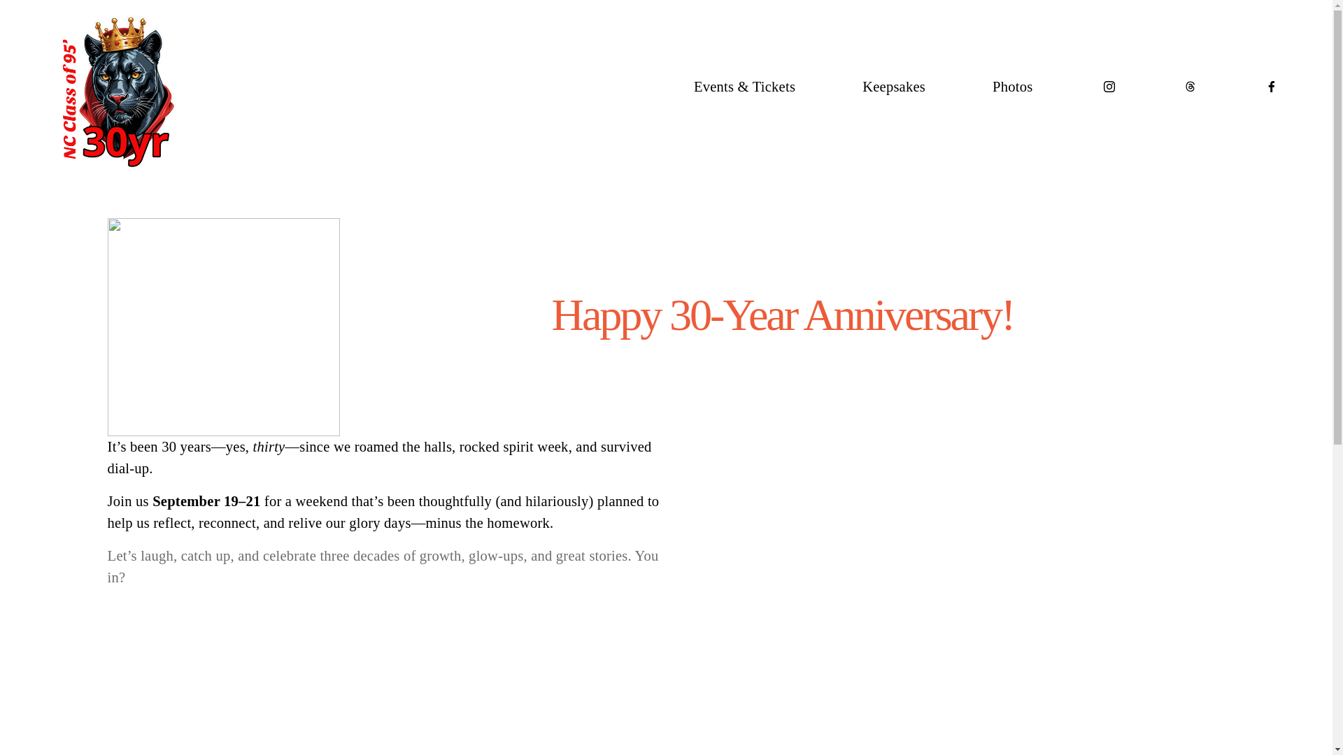 website screenshot of https://nchsclassof1995.org/