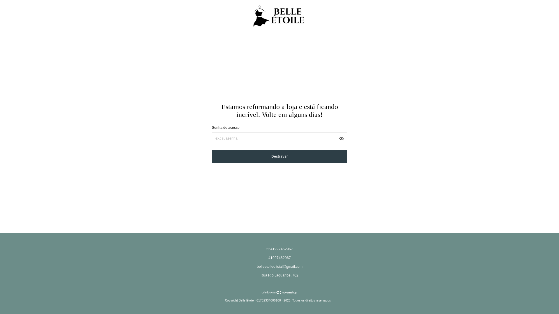 website screenshot of https://belleetoile.com.br/