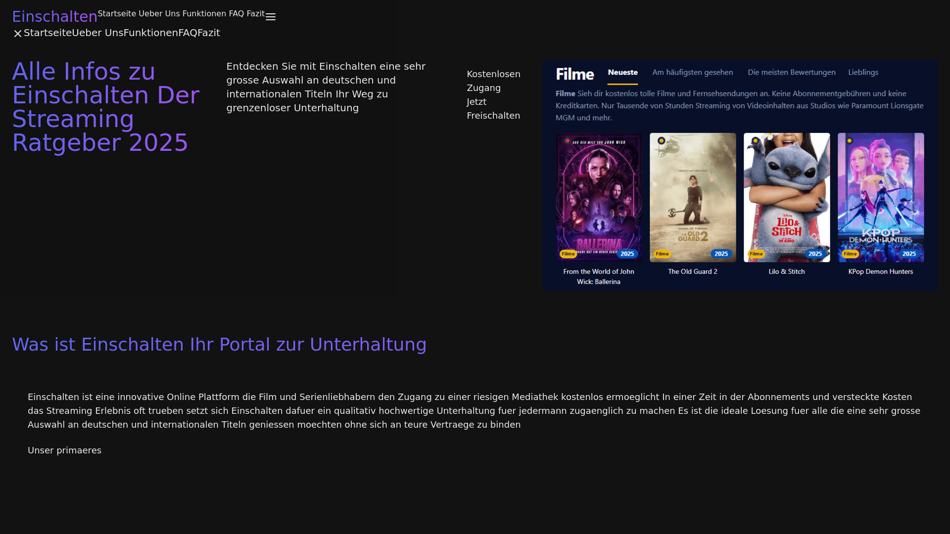 website screenshot of https://einschalten-omaj.pages.dev/