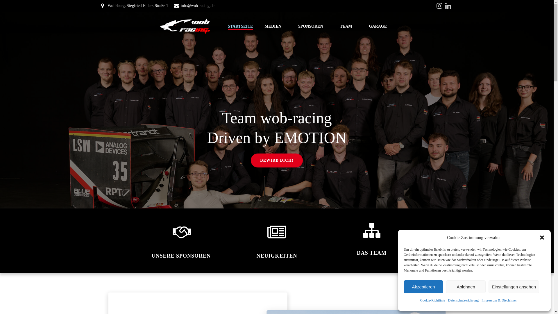 website screenshot of https://wob-racing.com/
