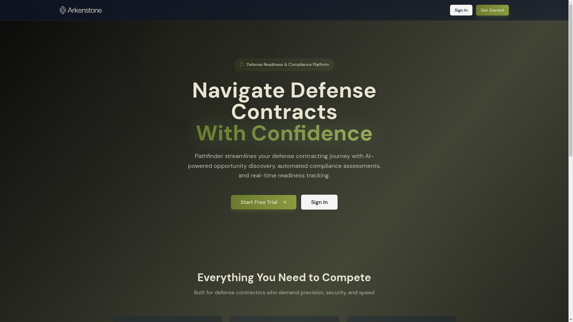 website screenshot of https://pathfinderworkbench.ai/