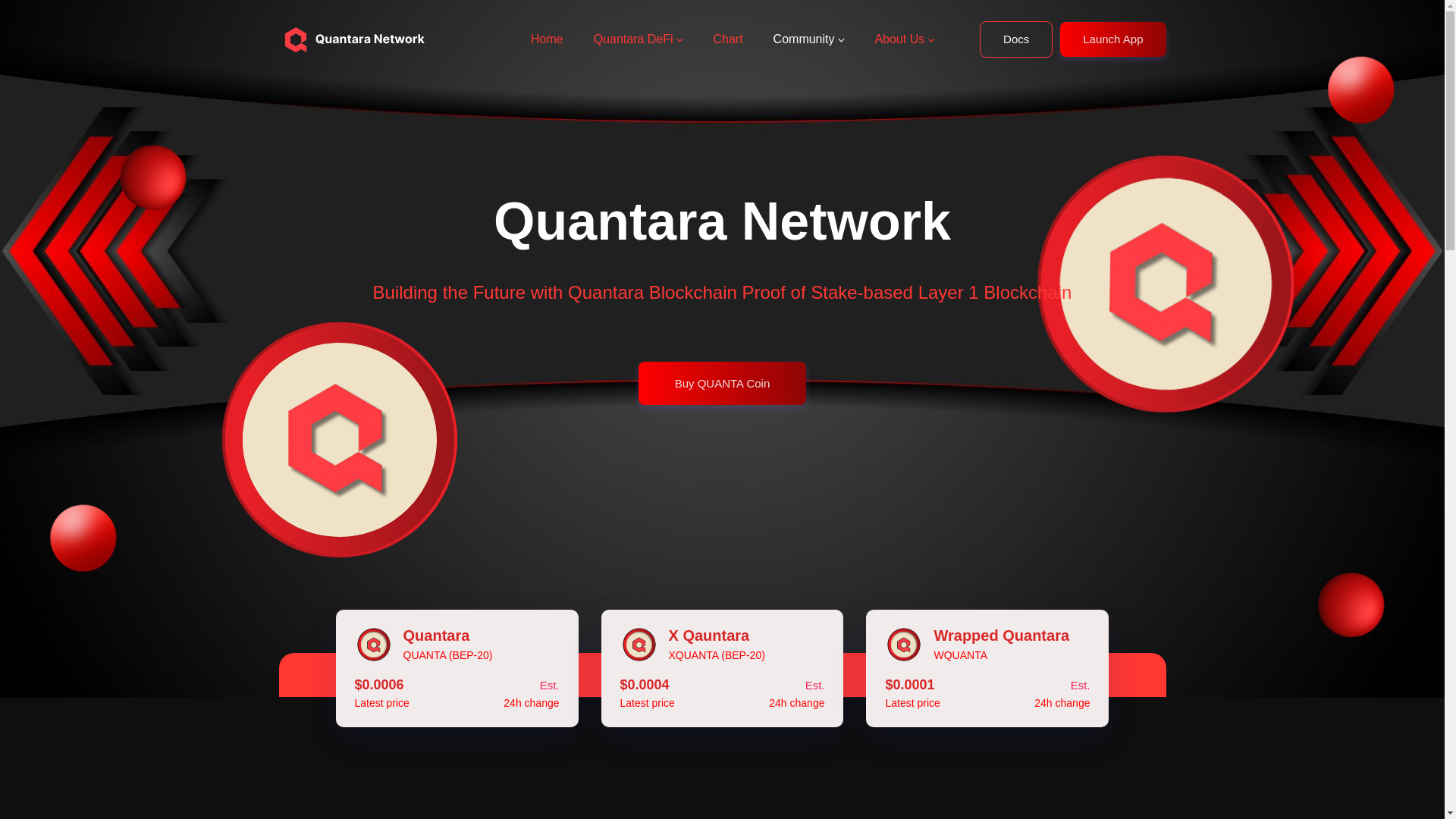 website screenshot of https://quantara-network.com/